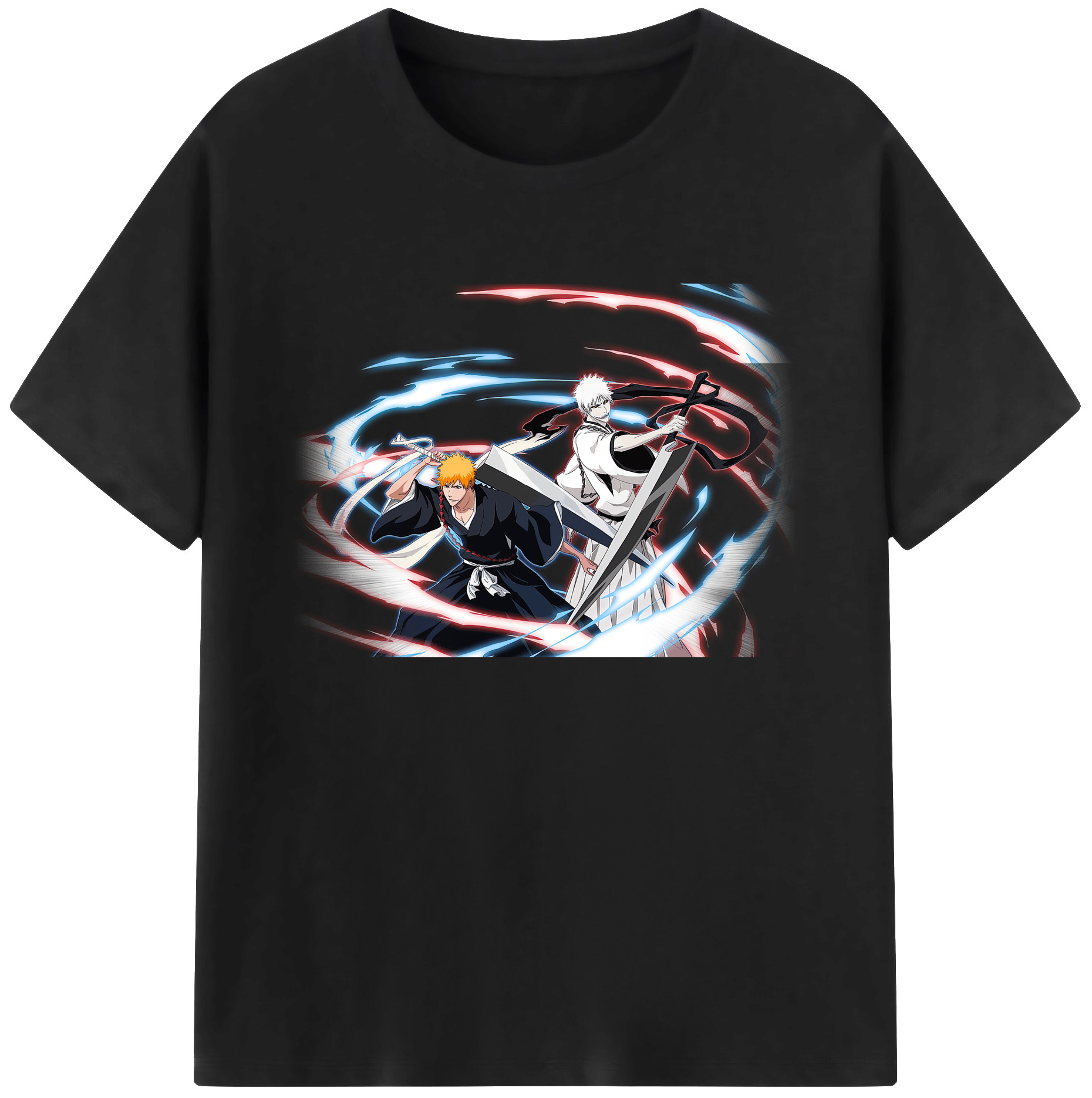 （画像用） ブリーチ 黒崎一護（くろさき いちご）BLEACH Kurosaki Ichigo 綿100％ メンズ半袖Tシャツ｜肌触りやわらか＆通気性