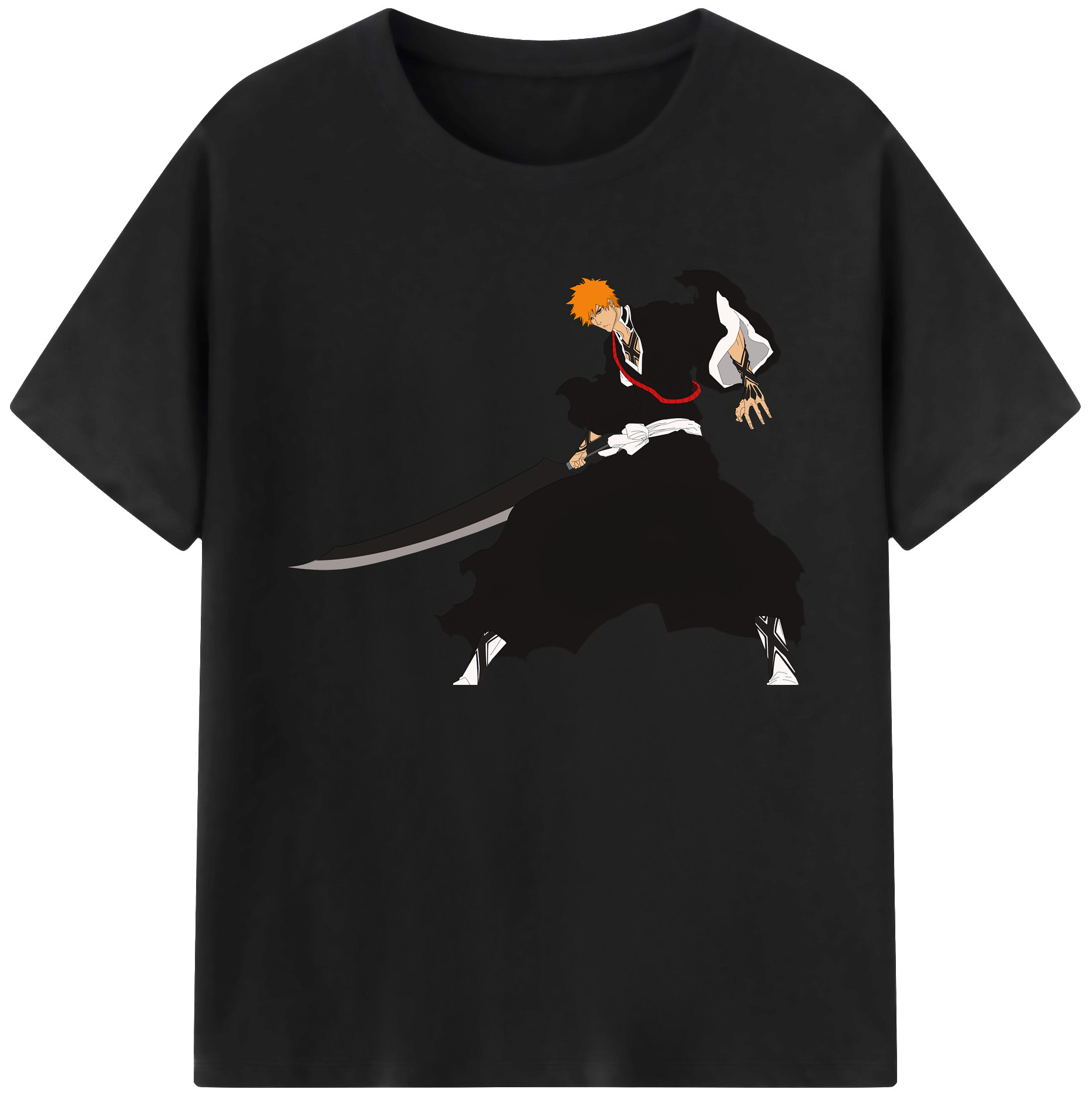 （画像用） ブリーチ 黒崎一護（くろさき いちご）BLEACH Kurosaki Ichigo 綿100％ メンズ半袖Tシャツ｜肌触りやわらか＆通気性