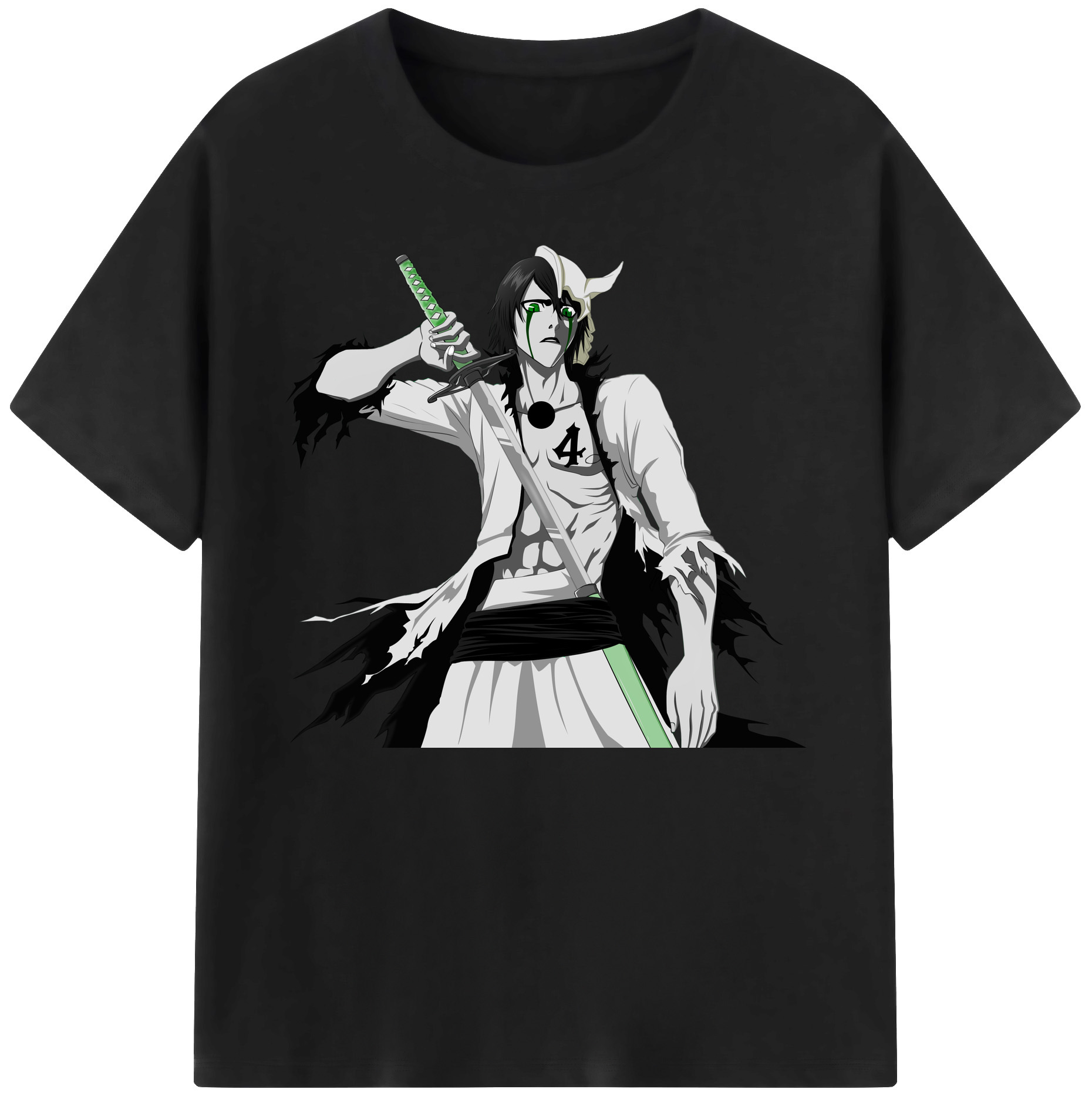 （画像用） ブリーチ ウルキオラ·シファー BLEACH Ulquiorra cifer 綿100％ メンズ半袖Tシャツ｜肌触りやわらか＆通気性