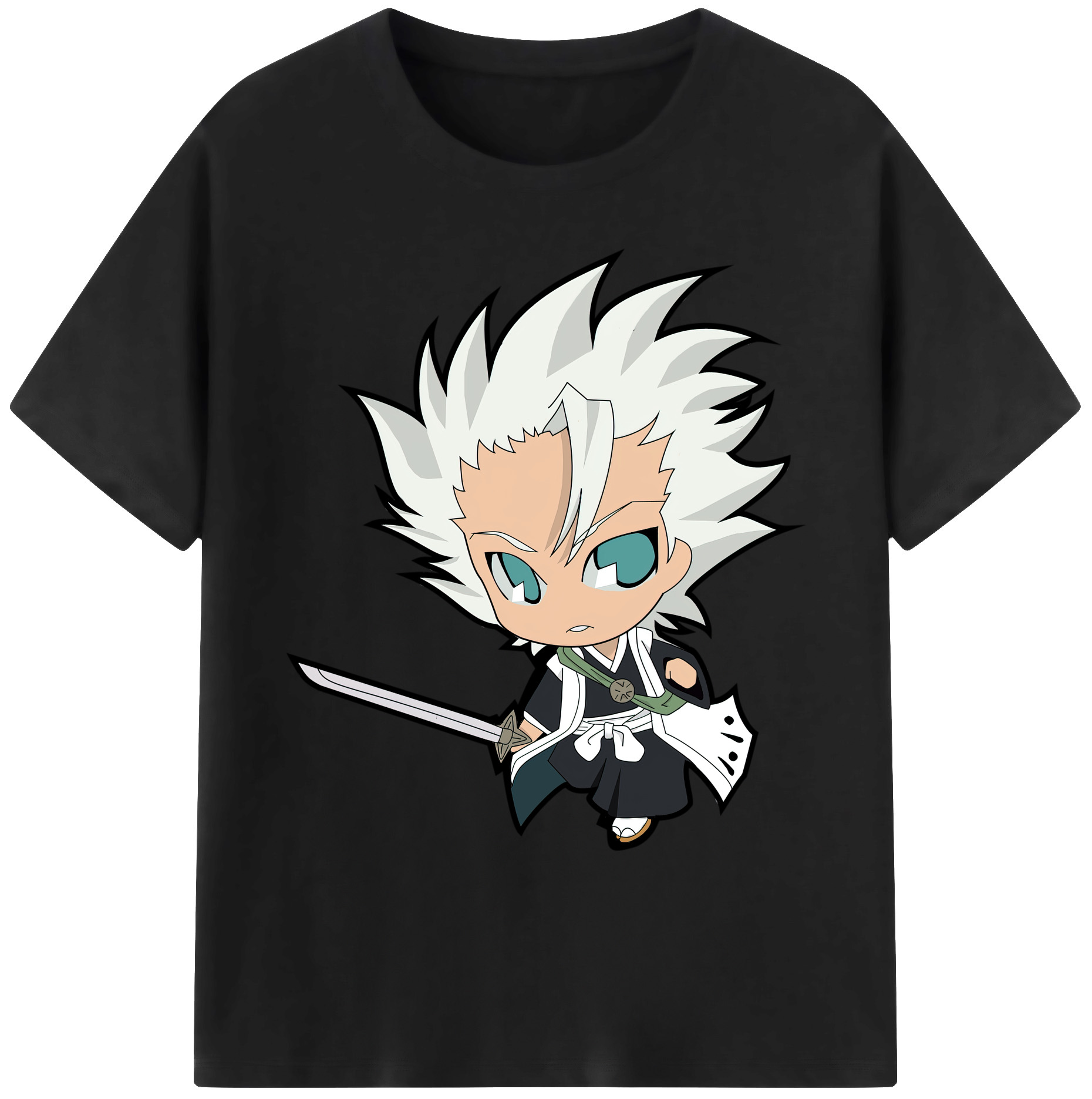 （画像用） ブリーチ 日番谷冬獅郎（ひつがや とうしろう） BLEACH Hitsugaya Toushirou 綿100％ メンズ半袖Tシャツ｜肌触りやわらか＆通気性