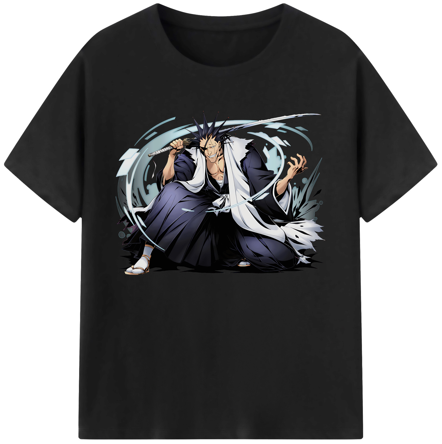 （画像用） ブリーチ ざらき けんぱち BLEACH Zaraki Kenpachi 綿100％ メンズ半袖Tシャツ｜肌触りやわらか＆通気性