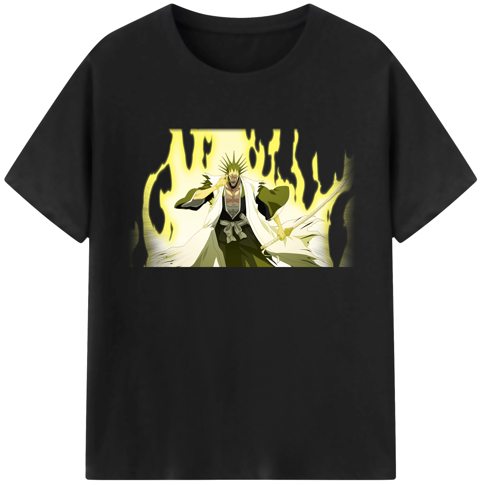 （画像用） ブリーチ ざらき けんぱち BLEACH Zaraki Kenpachi 綿100％ メンズ半袖Tシャツ｜肌触りやわらか＆通気性