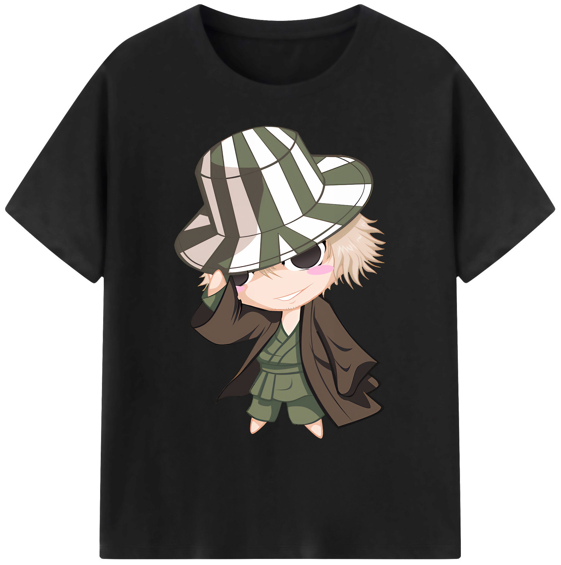 （画像用） "ブリーチ 浦原 喜助（うらはら きすけ） BLEACH Urahara Kisuke " 綿100％ メンズ半袖Tシャツ｜肌触りやわらか＆通気性