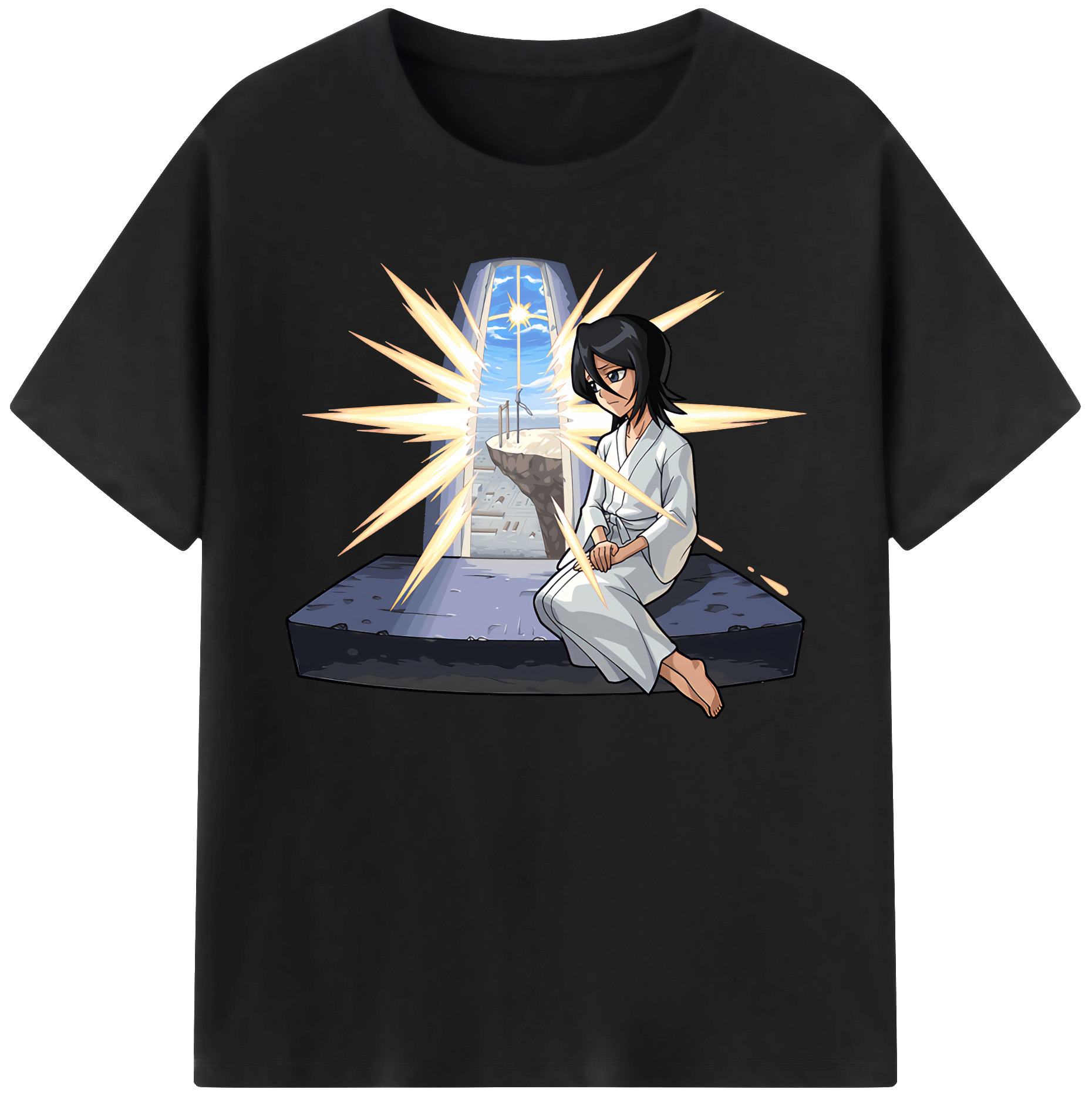 （画像用） ブリーチ 朽木ルキア BLEACH Kuchiki Rukia 綿100％ メンズ半袖Tシャツ｜肌触りやわらか＆通気性