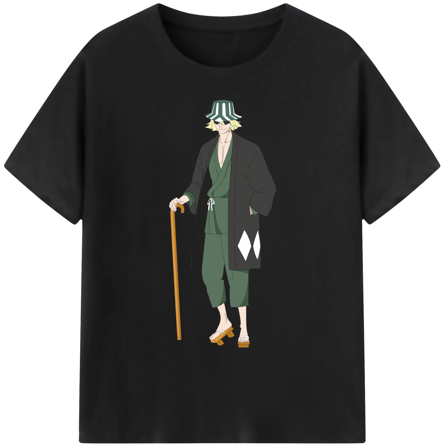（画像用） "ブリーチ 浦原 喜助（うらはら きすけ） BLEACH Urahara Kisuke " 綿100％ メンズ半袖Tシャツ｜肌触りやわらか＆通気性