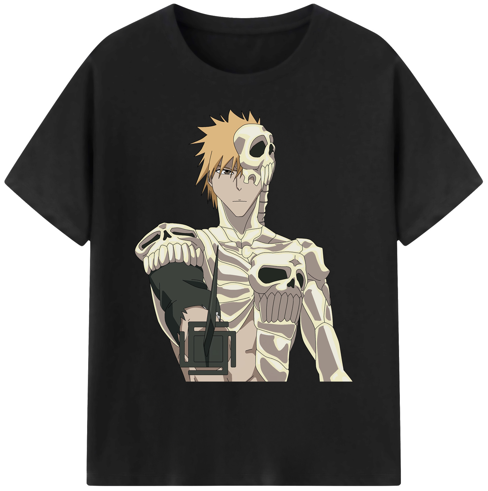 （画像用） ブリーチ 黒崎一護（くろさき いちご）BLEACH Kurosaki Ichigo 綿100％ メンズ半袖Tシャツ｜肌触りやわらか＆通気性