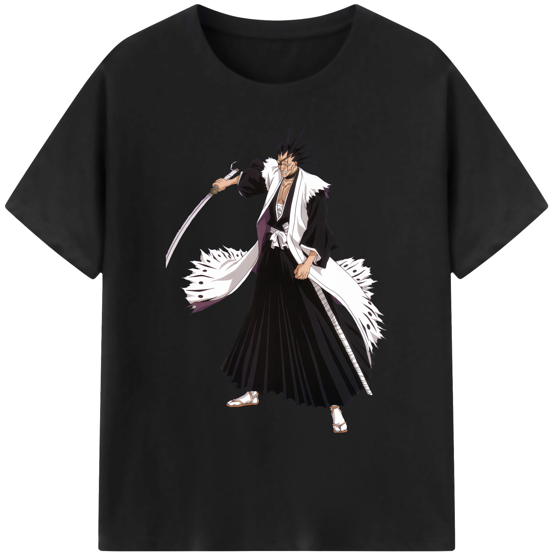 （画像用） ブリーチ ざらき けんぱち BLEACH Zaraki Kenpachi 綿100％ メンズ半袖Tシャツ｜肌触りやわらか＆通気性