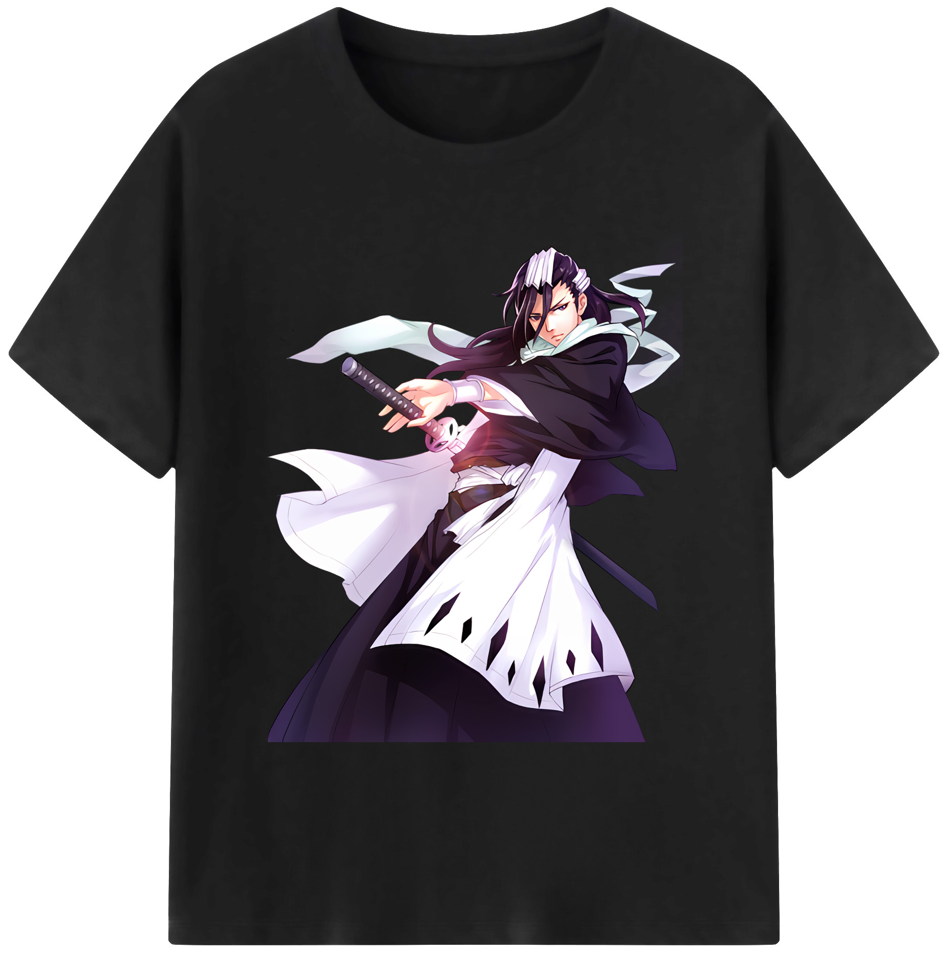 （画像用） ブリーチ くちき びゃくや BLEACH Kuchiki Byakuya 綿100％ メンズ半袖Tシャツ｜肌触りやわらか＆通気性