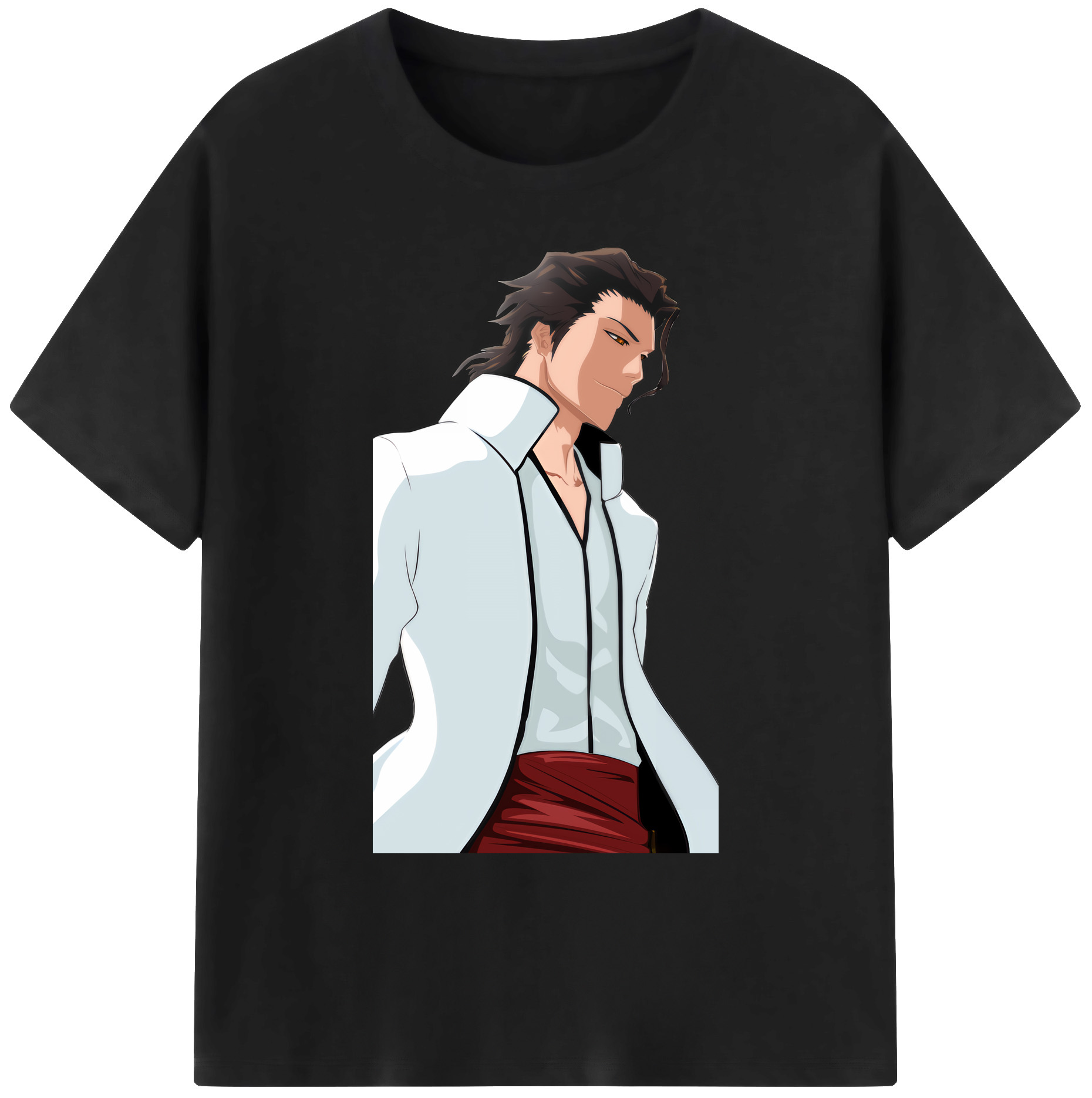 （画像用） ブリーチ 藍染 惣右介（あいぜん そうすけ） BLEACH Aizen Sousuke 綿100％ メンズ半袖Tシャツ｜肌触りやわらか＆通気性