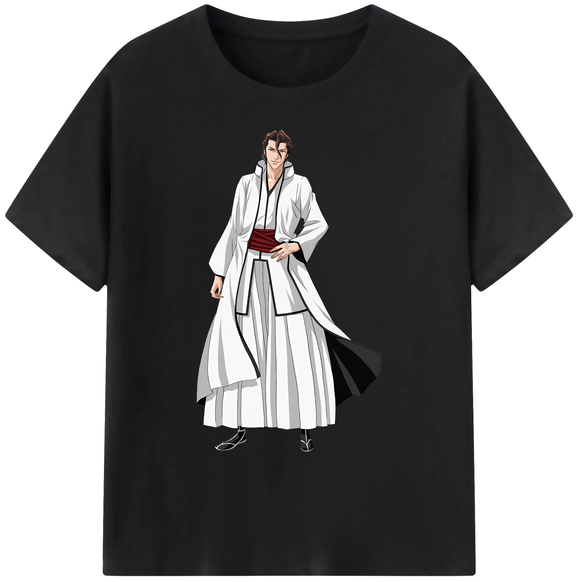 （画像用） ブリーチ 藍染 惣右介（あいぜん そうすけ） BLEACH Aizen Sousuke 綿100％ メンズ半袖Tシャツ｜肌触りやわらか＆通気性