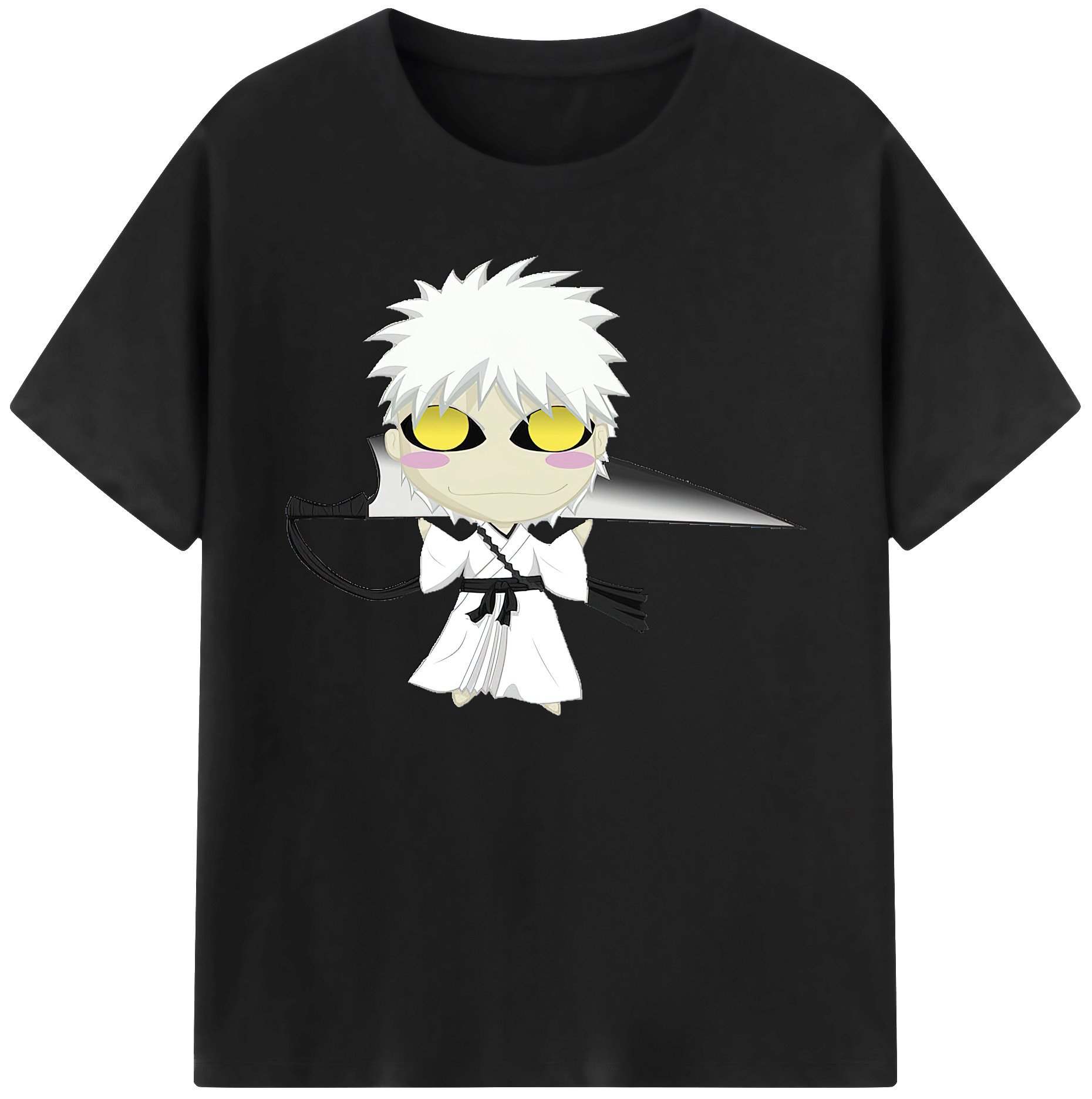 （画像用） ブリーチ 黒崎一護（くろさき いちご）BLEACH Kurosaki Ichigo 綿100％ メンズ半袖Tシャツ｜肌触りやわらか＆通気性