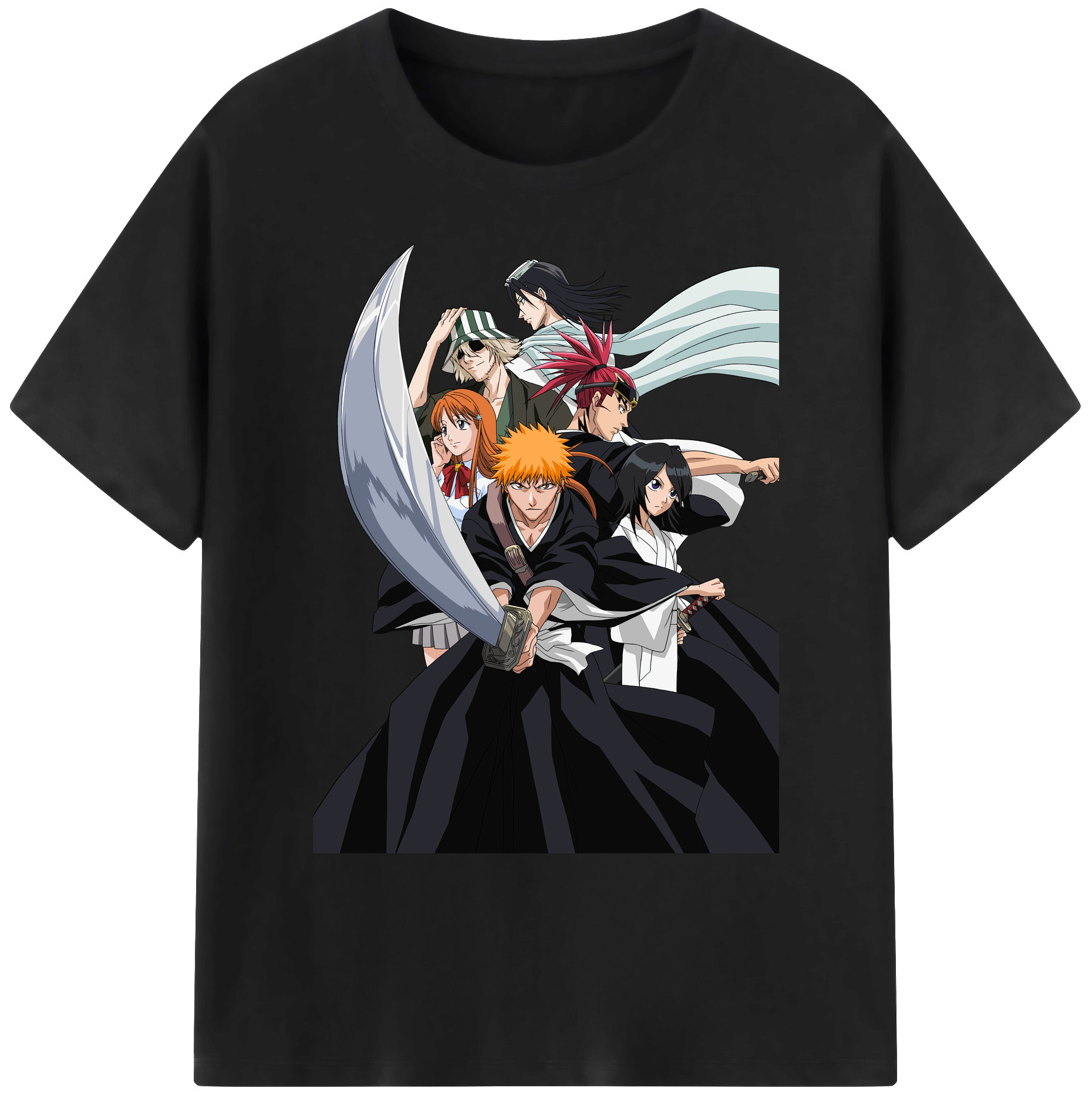 （画像用） ブリーチ 黒崎一護（くろさき いちご）BLEACH Kurosaki Ichigo 綿100％ メンズ半袖Tシャツ｜肌触りやわらか＆通気性