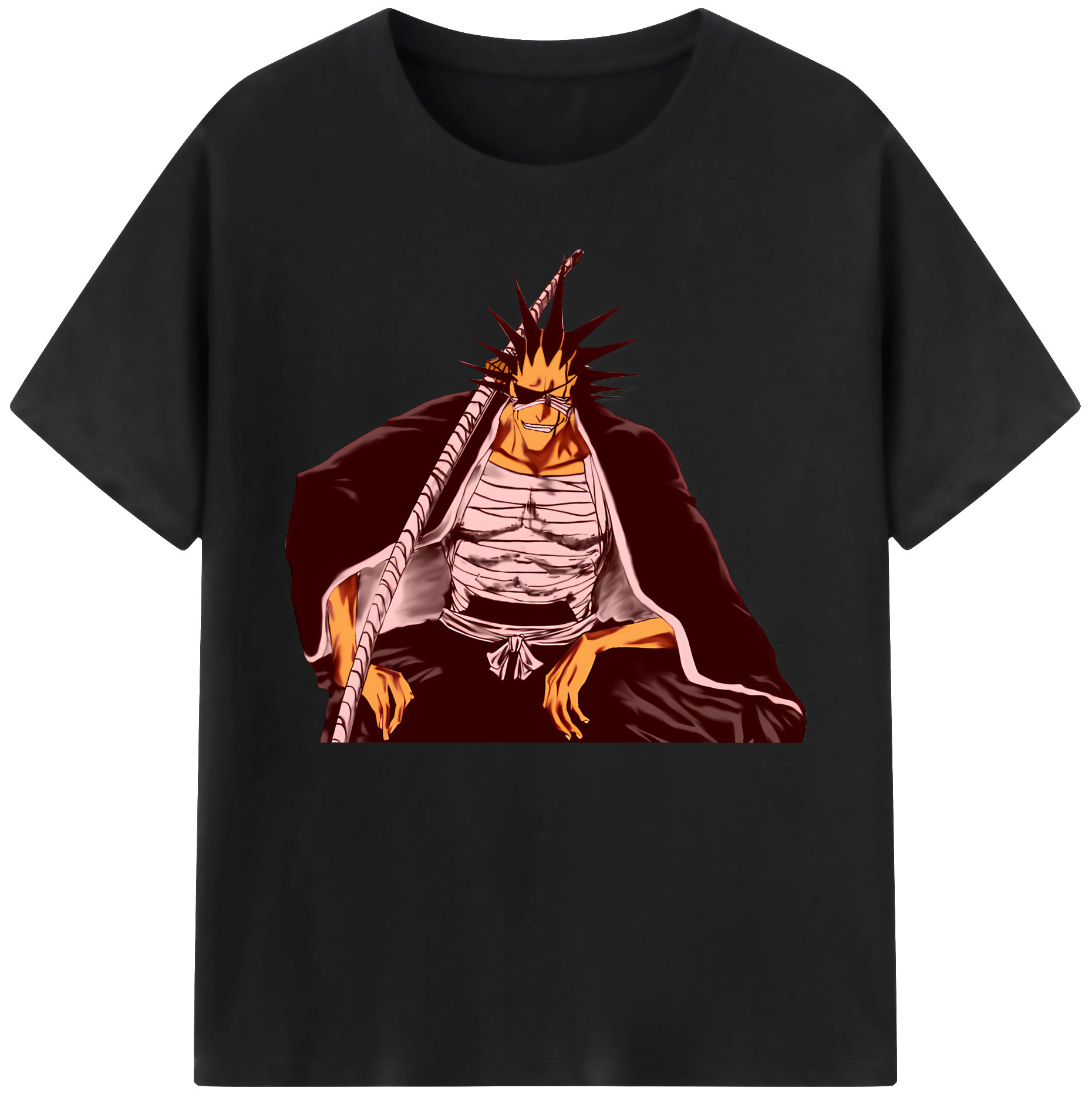 （画像用） ブリーチ ざらき けんぱち BLEACH Zaraki Kenpachi 綿100％ メンズ半袖Tシャツ｜肌触りやわらか＆通気性