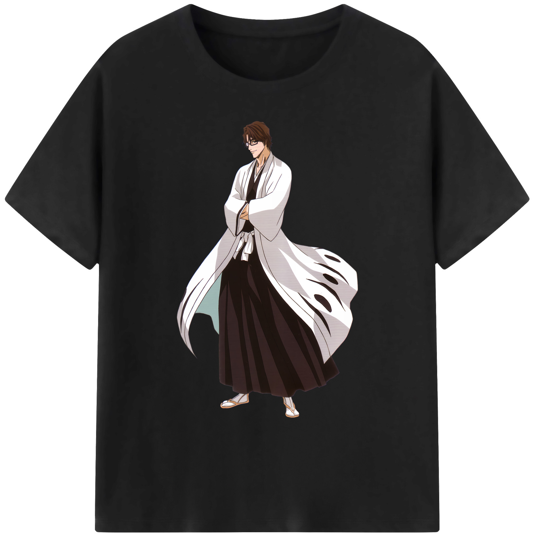 （画像用） ブリーチ 藍染 惣右介（あいぜん そうすけ） BLEACH Aizen Sousuke 綿100％ メンズ半袖Tシャツ｜肌触りやわらか＆通気性