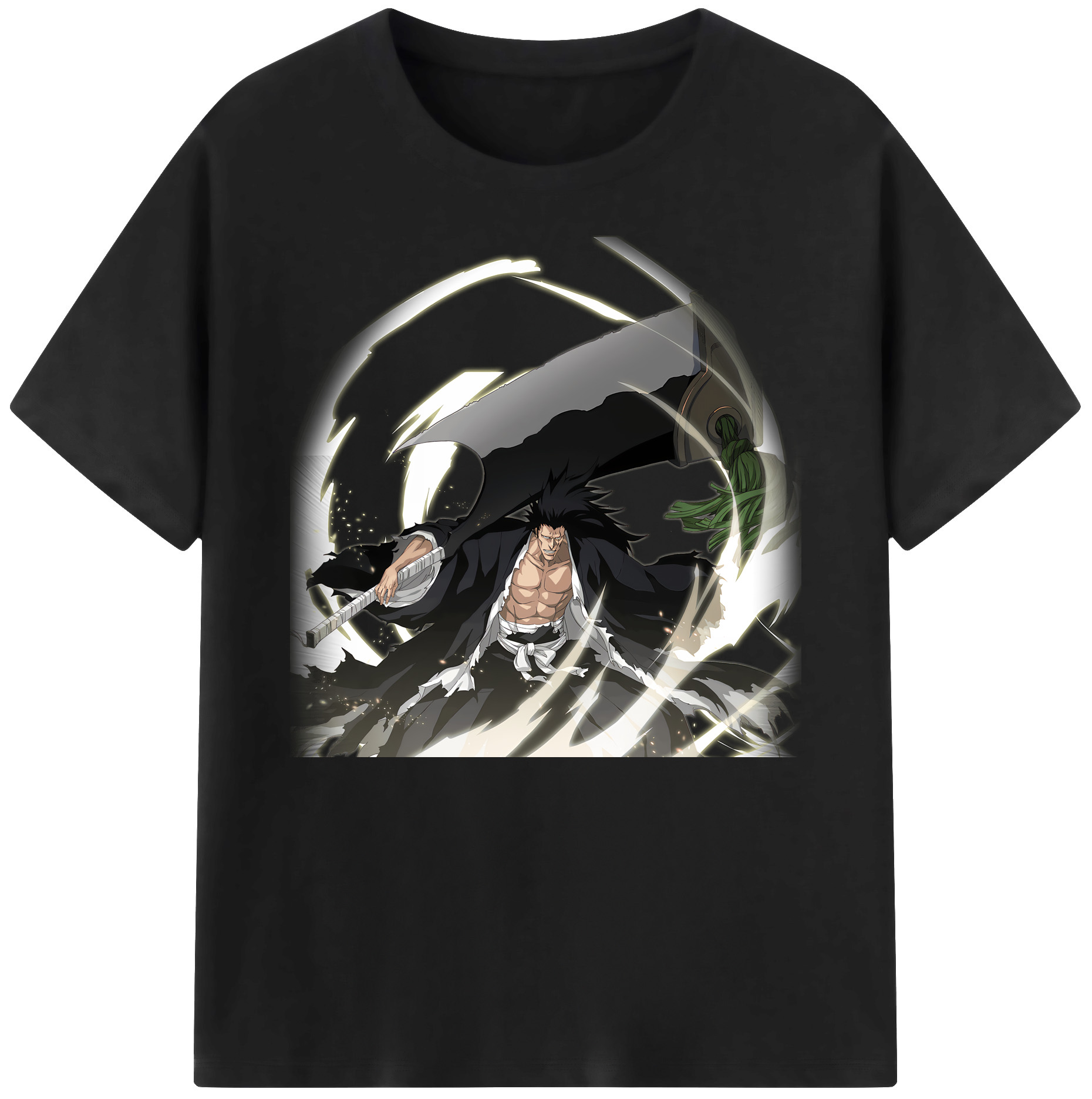 （画像用） ブリーチ ざらき けんぱち BLEACH Zaraki Kenpachi 綿100％ メンズ半袖Tシャツ｜肌触りやわらか＆通気性