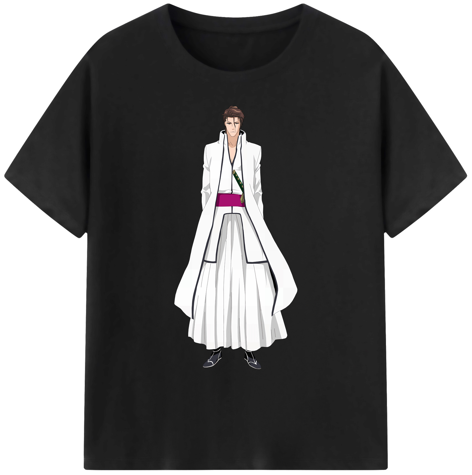 （画像用） ブリーチ 藍染 惣右介（あいぜん そうすけ） BLEACH Aizen Sousuke 綿100％ メンズ半袖Tシャツ｜肌触りやわらか＆通気性