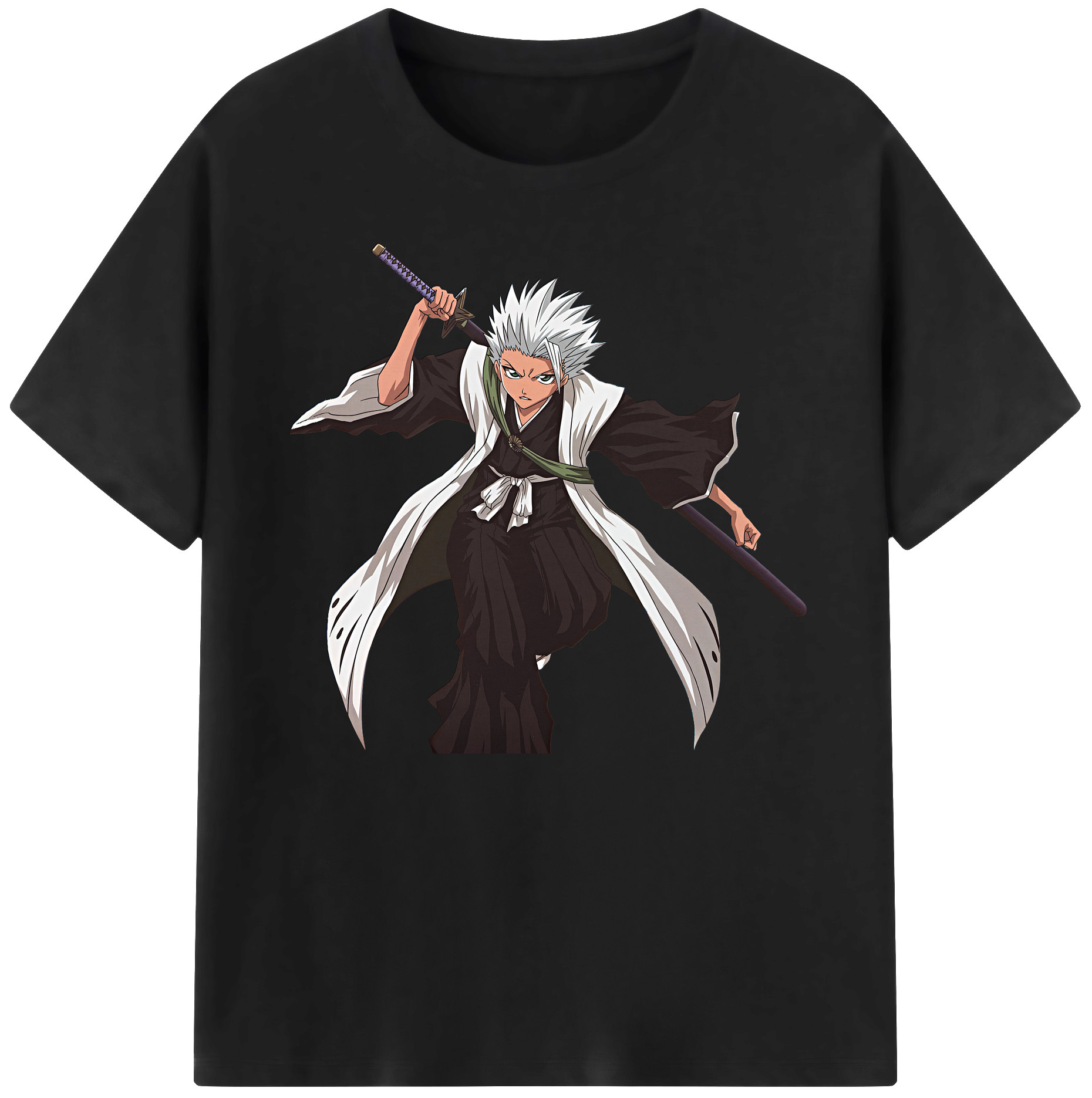 （画像用） ブリーチ 日番谷冬獅郎（ひつがや とうしろう） BLEACH Hitsugaya Toushirou 綿100％ メンズ半袖Tシャツ｜肌触りやわらか＆通気性