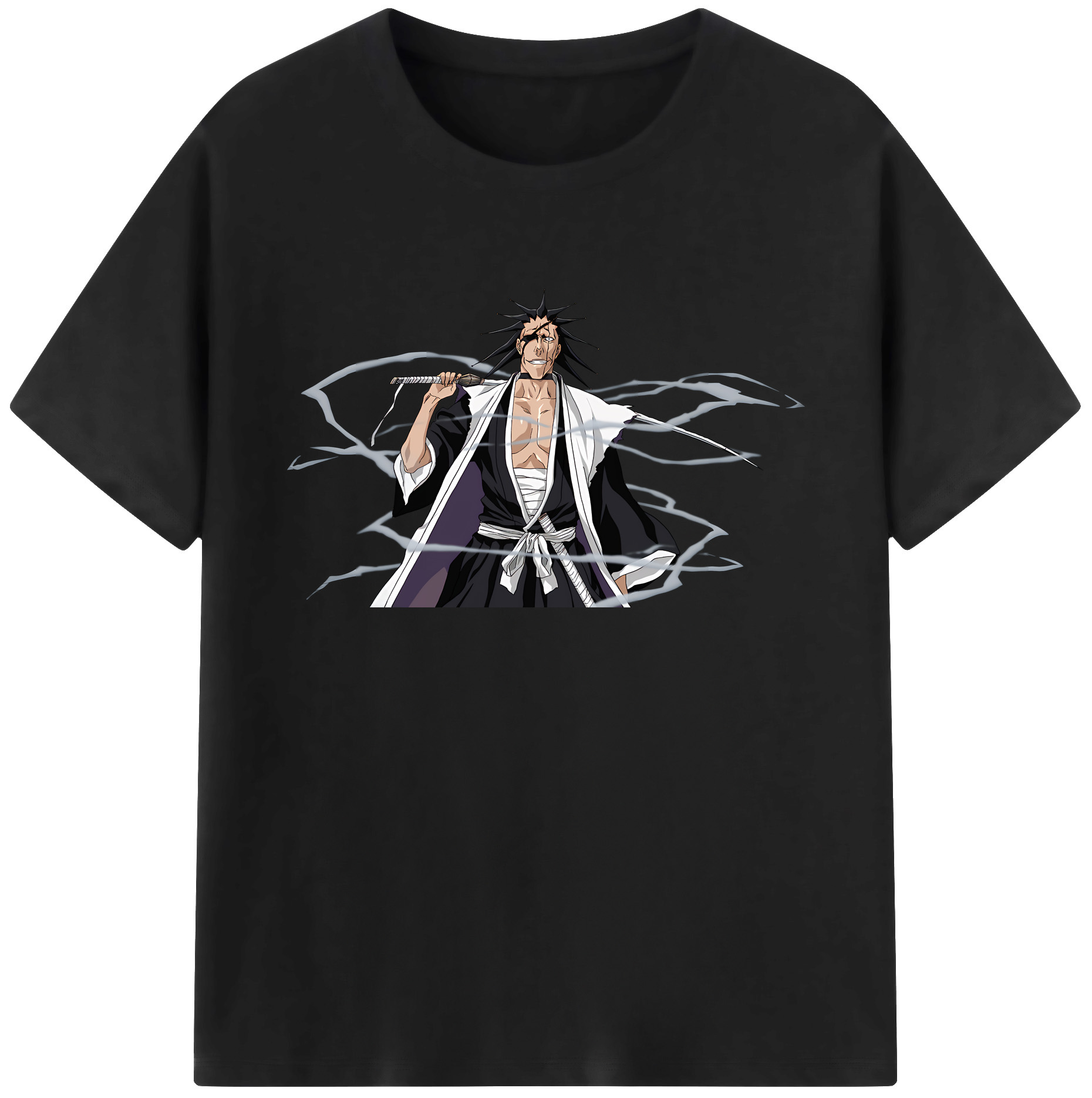 （画像用） ブリーチ ざらき けんぱち BLEACH Zaraki Kenpachi 綿100％ メンズ半袖Tシャツ｜肌触りやわらか＆通気性