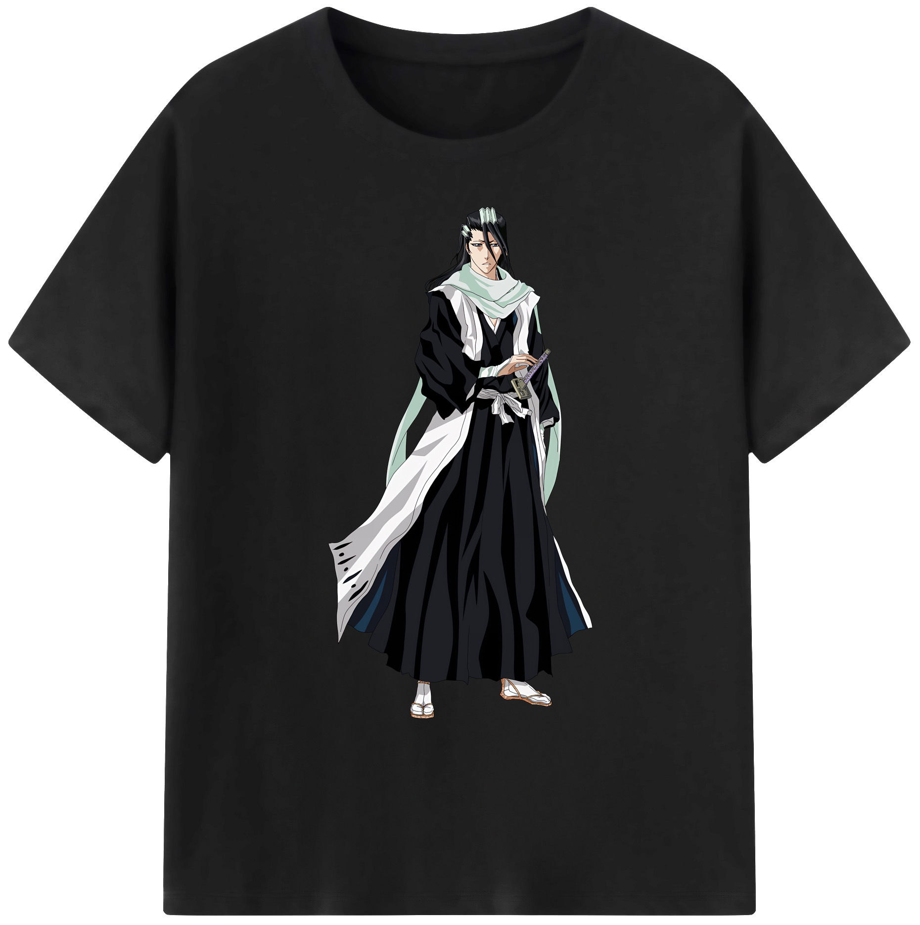 （画像用） ブリーチ くちき びゃくや BLEACH Kuchiki Byakuya 綿100％ メンズ半袖Tシャツ｜肌触りやわらか＆通気性