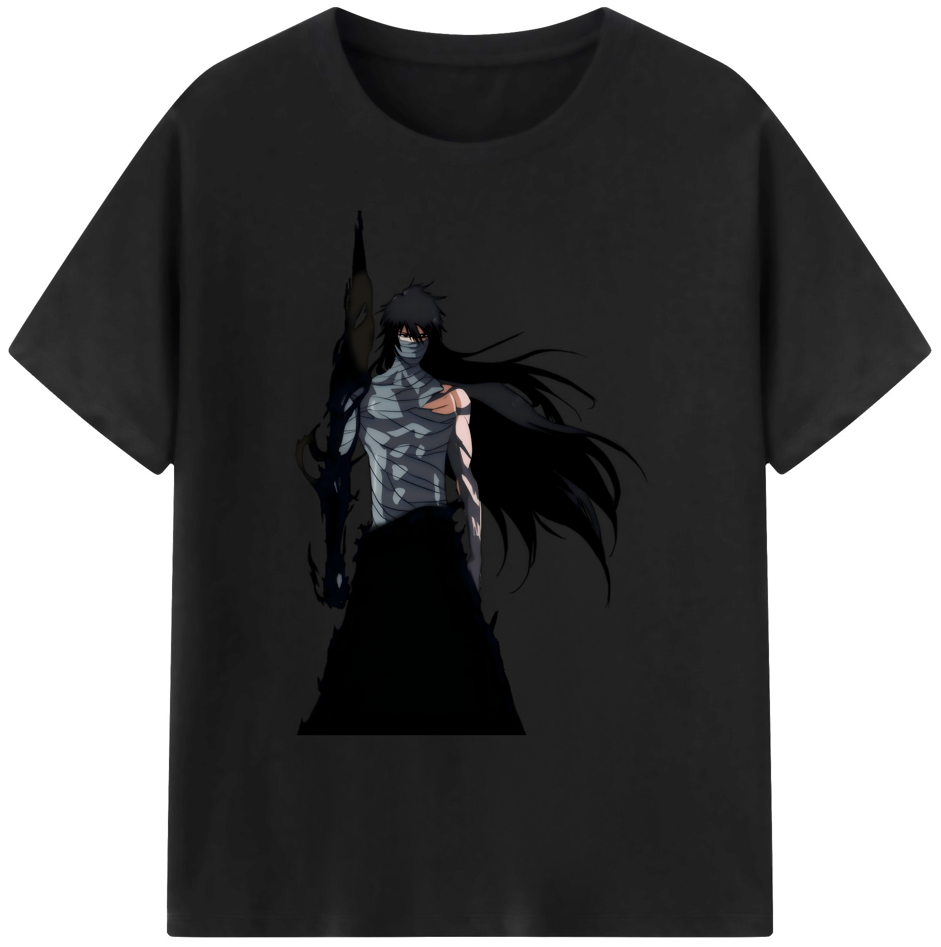 （画像用） ブリーチ 黒崎一護（くろさき いちご）BLEACH Kurosaki Ichigo 綿100％ メンズ半袖Tシャツ｜肌触りやわらか＆通気性