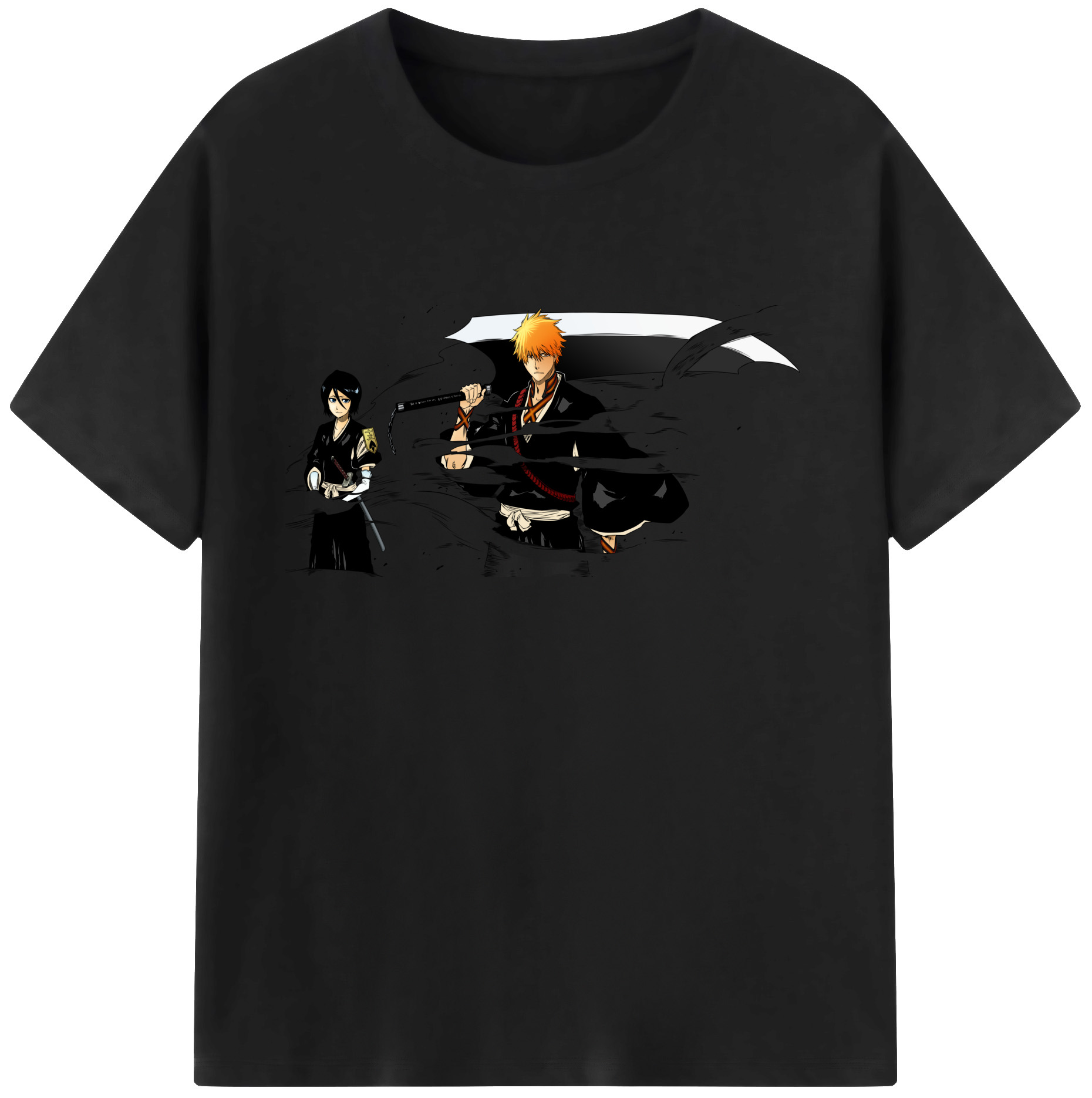 （画像用） ブリーチ 黒崎一護（くろさき いちご）BLEACH Kurosaki Ichigo 綿100％ メンズ半袖Tシャツ｜肌触りやわらか＆通気性