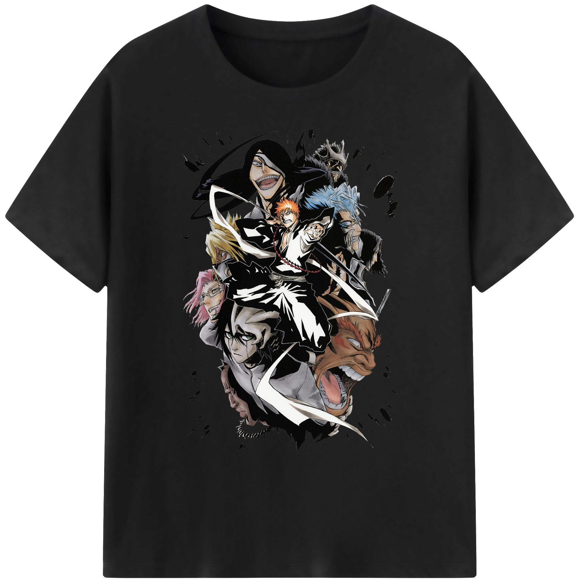 （画像用） ブリーチ 黒崎一護（くろさき いちご）BLEACH Kurosaki Ichigo 綿100％ メンズ半袖Tシャツ｜肌触りやわらか＆通気性