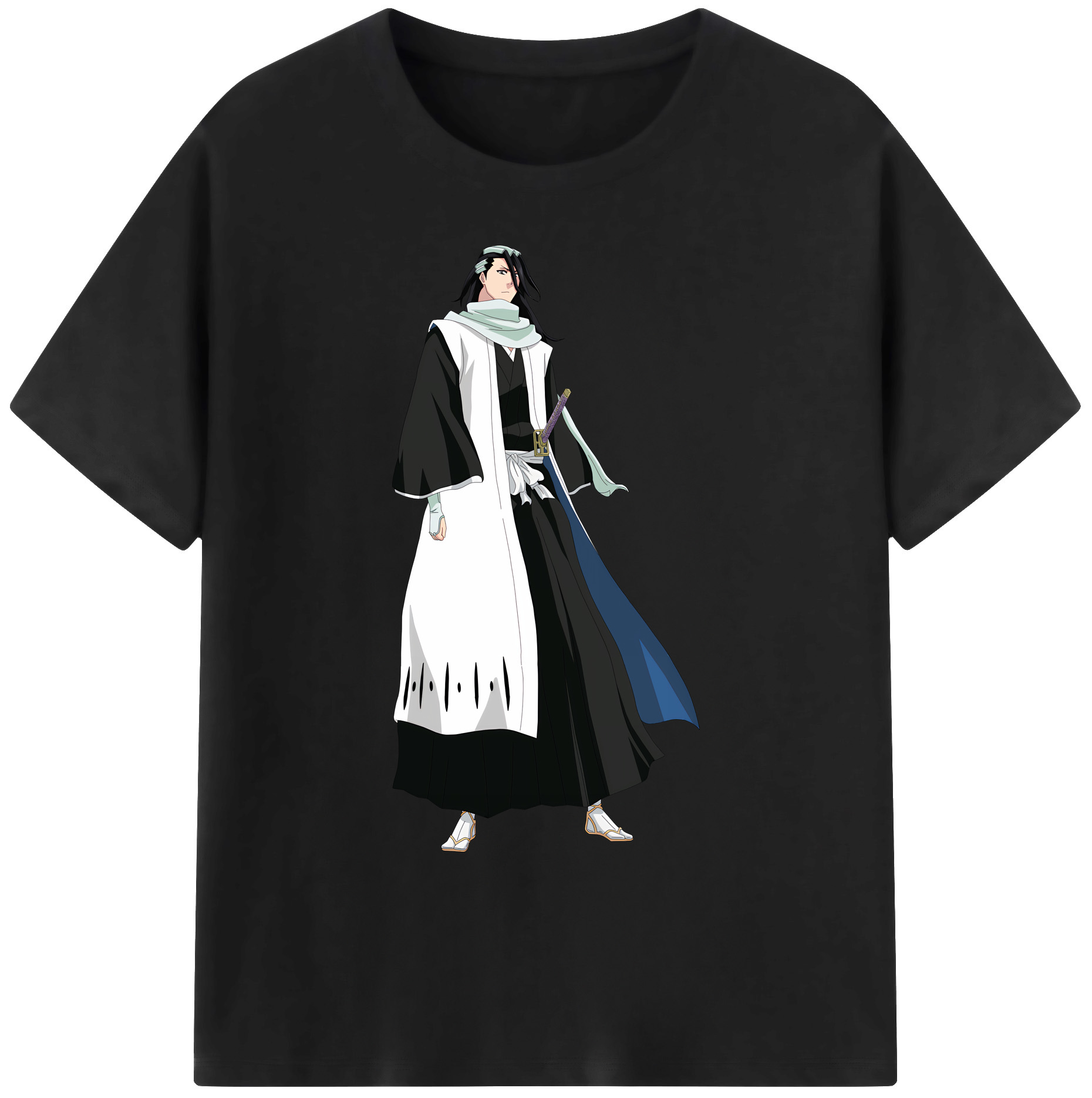 （画像用） ブリーチ くちき びゃくや BLEACH Kuchiki Byakuya 綿100％ メンズ半袖Tシャツ｜肌触りやわらか＆通気性