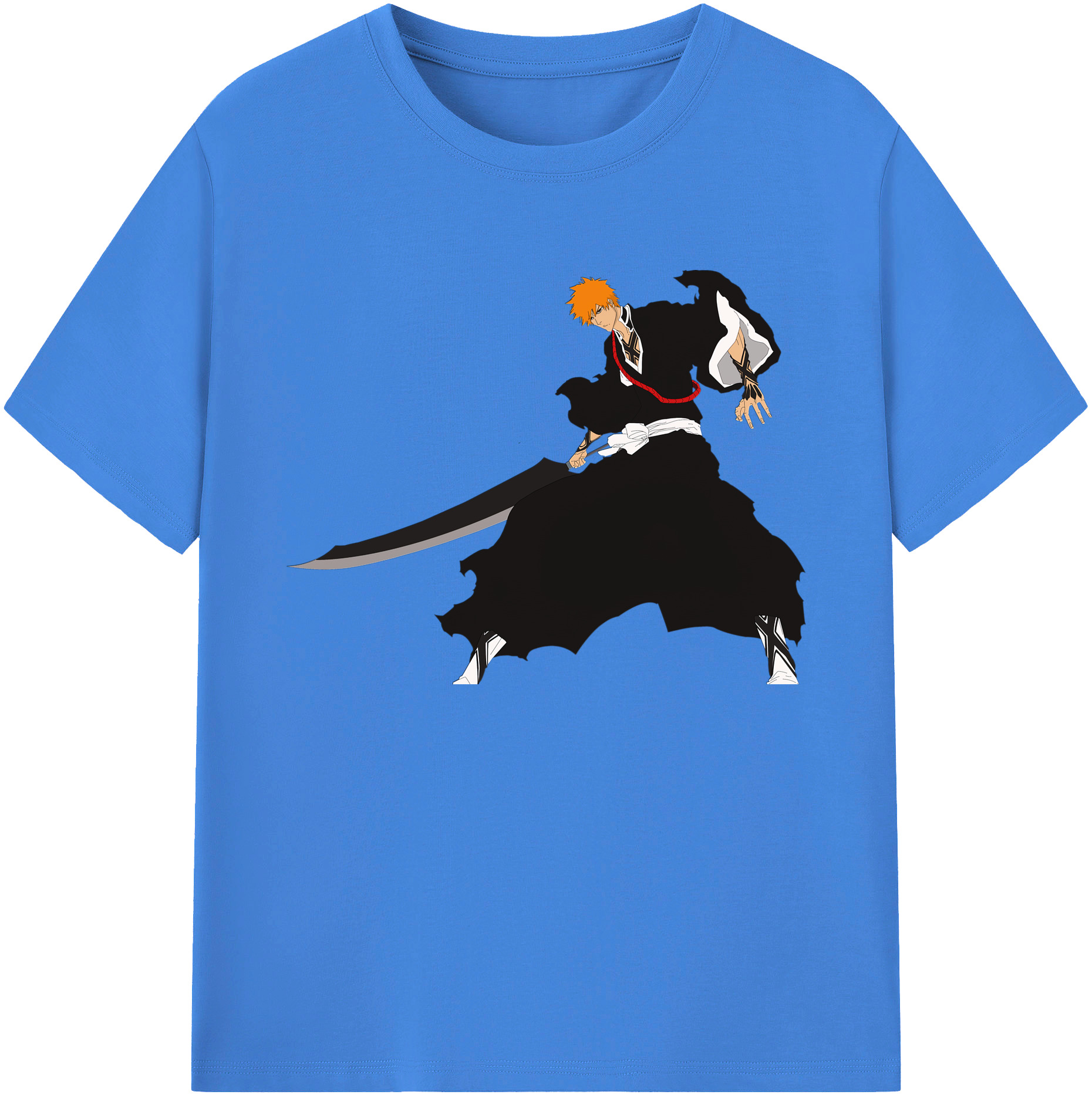 （画像用） ブリーチ 黒崎一護（くろさき いちご）BLEACH Kurosaki Ichigo 綿100％ メンズ半袖Tシャツ｜肌触りやわらか＆通気性