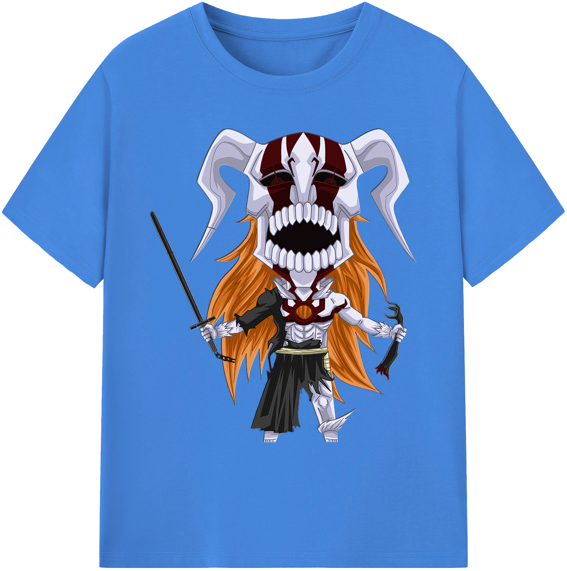 （画像用） ブリーチ 黒崎一護（くろさき いちご）BLEACH Kurosaki Ichigo 綿100％ メンズ半袖Tシャツ｜肌触りやわらか＆通気性