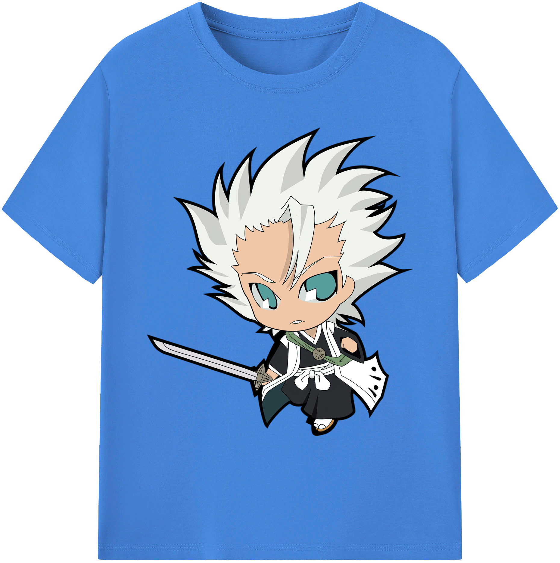 （画像用） ブリーチ 日番谷冬獅郎（ひつがや とうしろう） BLEACH Hitsugaya Toushirou 綿100％ メンズ半袖Tシャツ｜肌触りやわらか＆通気性