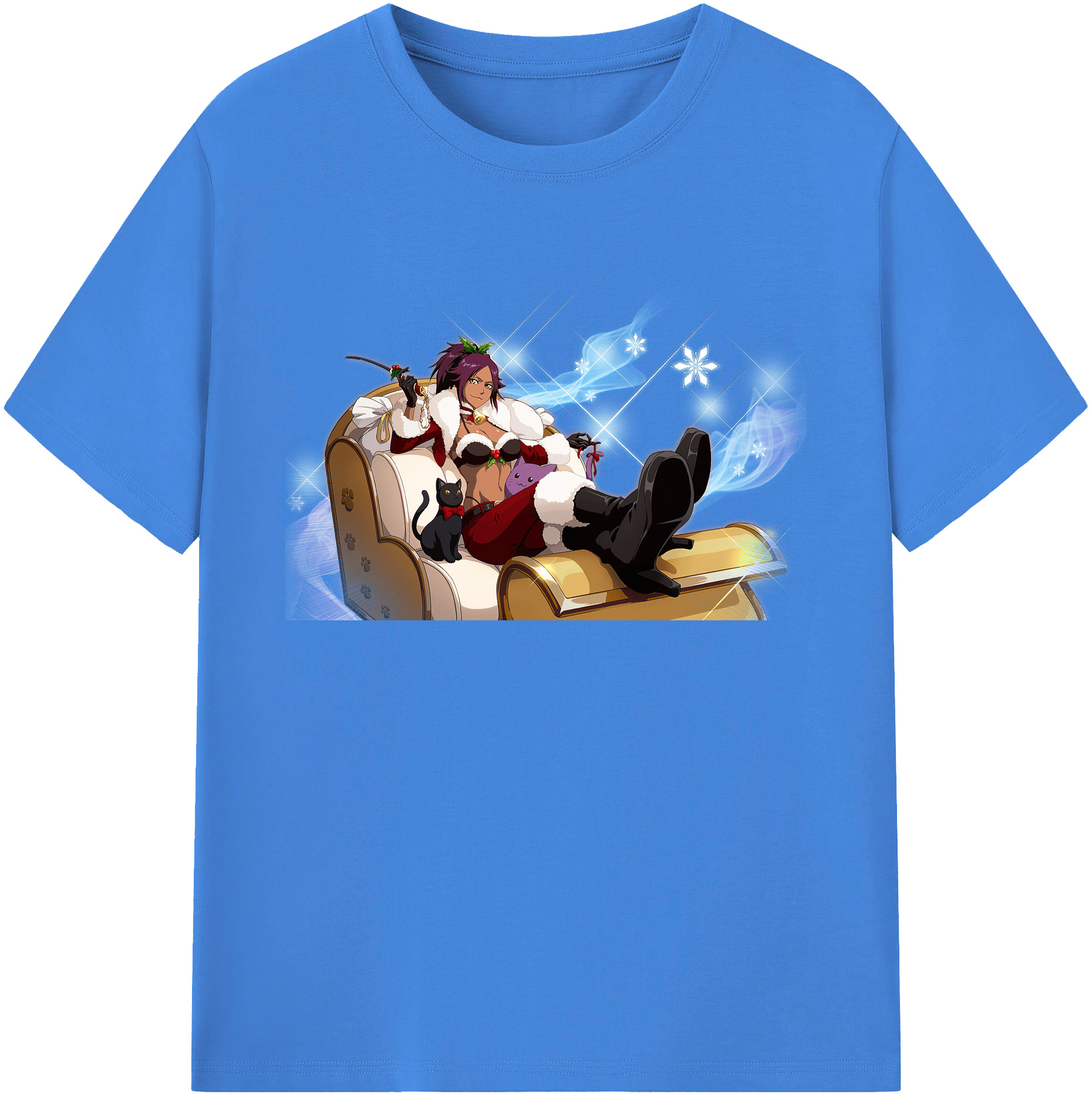 （画像用） ブリーチ 四楓院 夜一（しほういん よるいち） BLEACH Shihouin Yoruichi 綿100％ メンズ半袖Tシャツ｜肌触りやわらか＆通気性