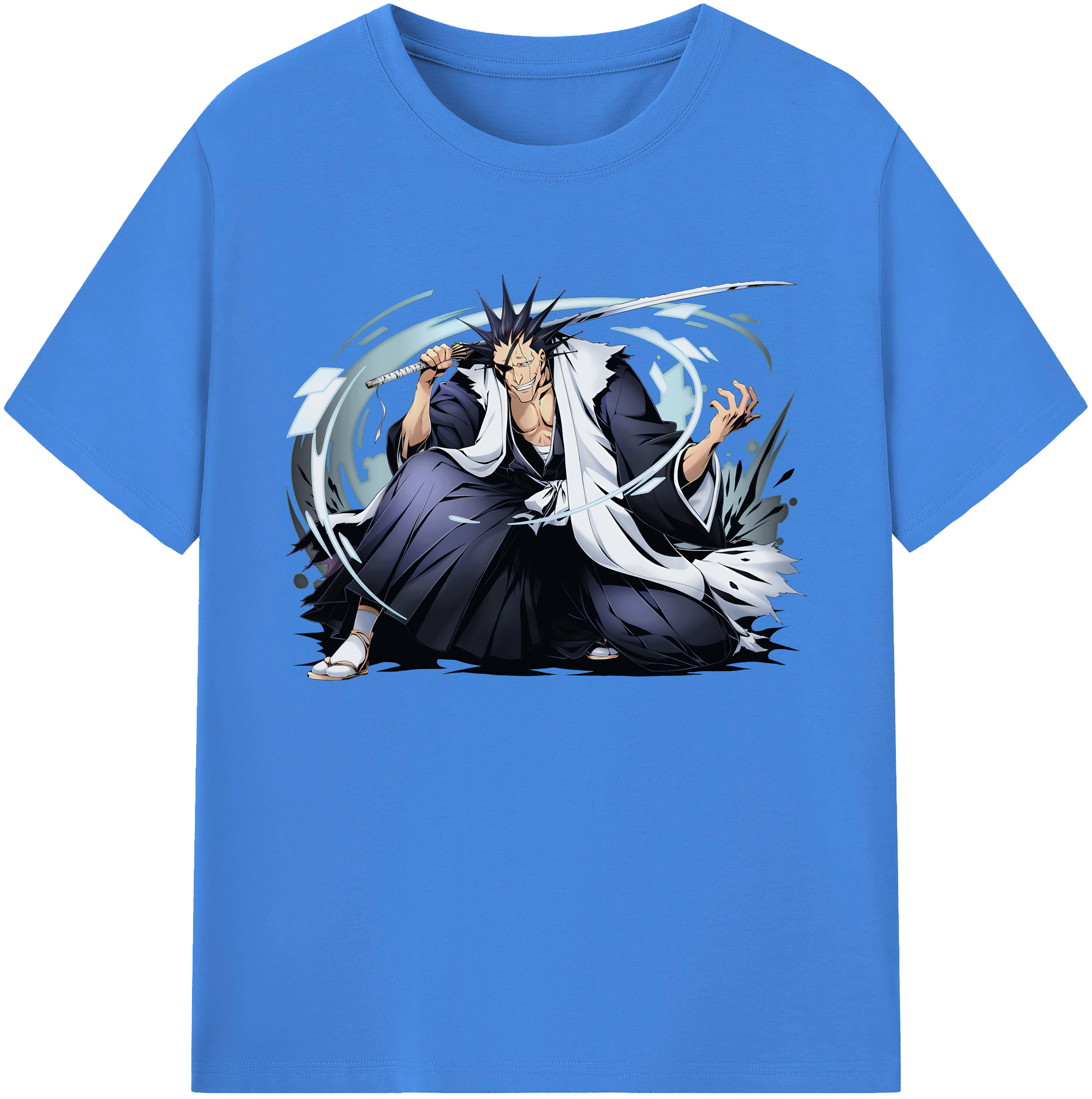 （画像用） ブリーチ ざらき けんぱち BLEACH Zaraki Kenpachi 綿100％ メンズ半袖Tシャツ｜肌触りやわらか＆通気性
