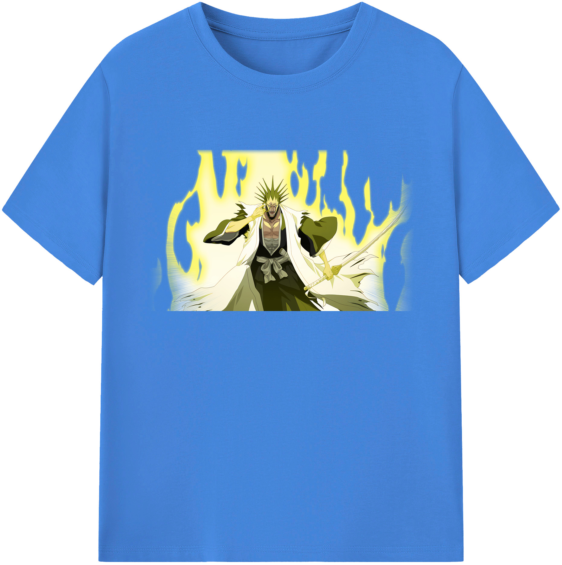 （画像用） ブリーチ ざらき けんぱち BLEACH Zaraki Kenpachi 綿100％ メンズ半袖Tシャツ｜肌触りやわらか＆通気性