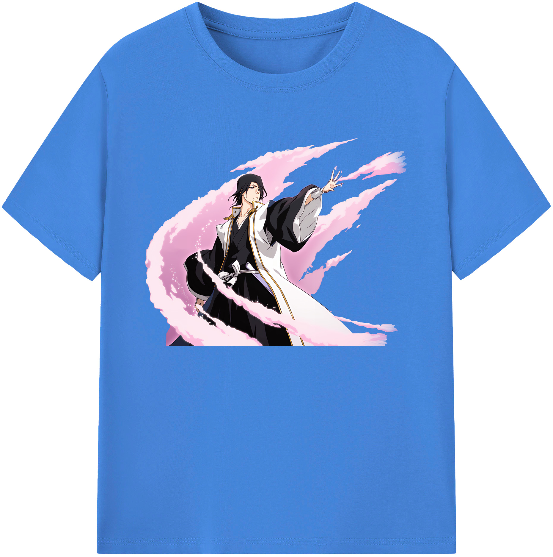 （画像用） ブリーチ くちき びゃくや BLEACH Kuchiki Byakuya 綿100％ メンズ半袖Tシャツ｜肌触りやわらか＆通気性