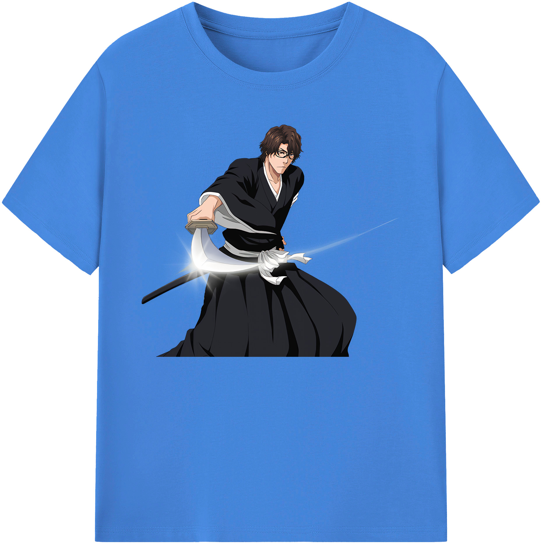 （画像用） ブリーチ 藍染 惣右介（あいぜん そうすけ） BLEACH Aizen Sousuke 綿100％ メンズ半袖Tシャツ｜肌触りやわらか＆通気性