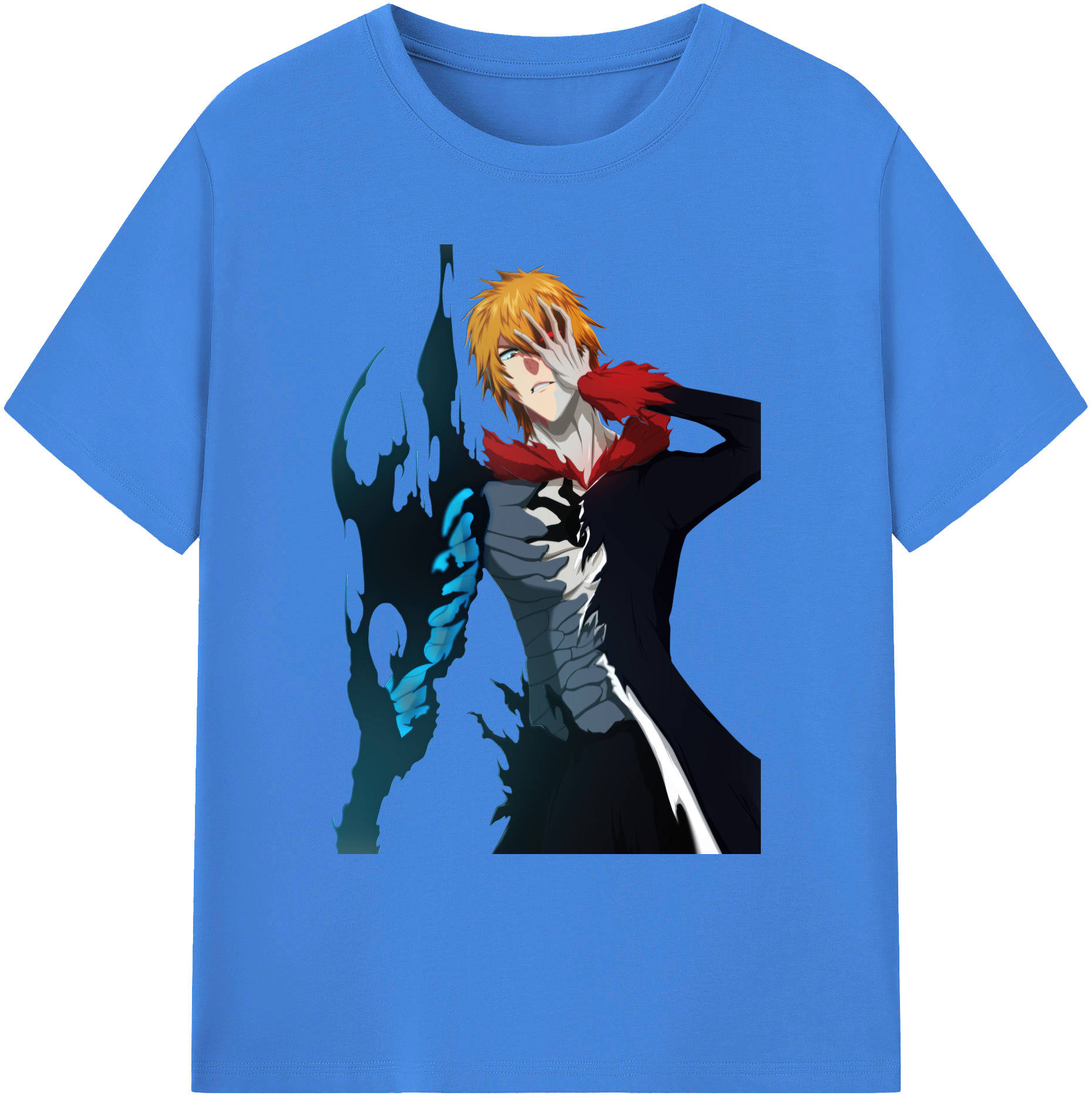 （画像用） ブリーチ 黒崎一護（くろさき いちご）BLEACH Kurosaki Ichigo 綿100％ メンズ半袖Tシャツ｜肌触りやわらか＆通気性