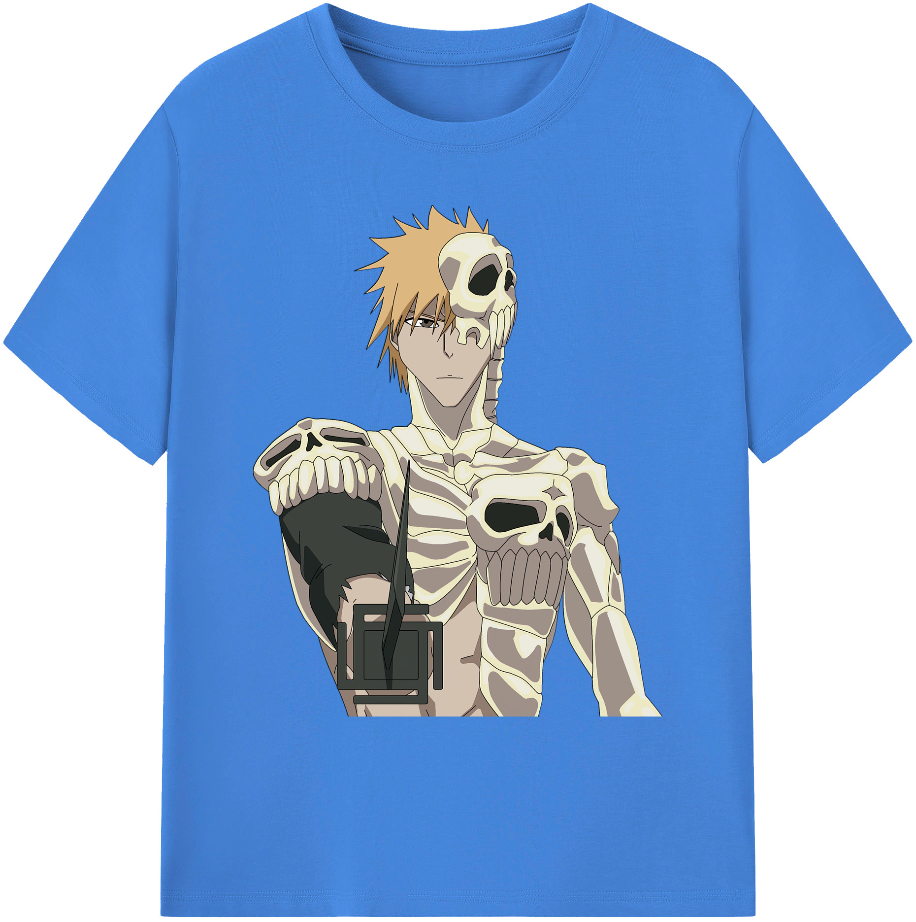 （画像用） ブリーチ 黒崎一護（くろさき いちご）BLEACH Kurosaki Ichigo 綿100％ メンズ半袖Tシャツ｜肌触りやわらか＆通気性