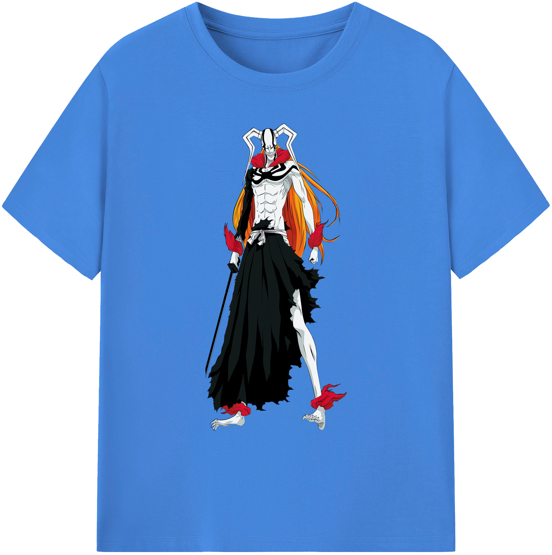 （画像用） ブリーチ 黒崎一護（くろさき いちご）BLEACH Kurosaki Ichigo 綿100％ メンズ半袖Tシャツ｜肌触りやわらか＆通気性