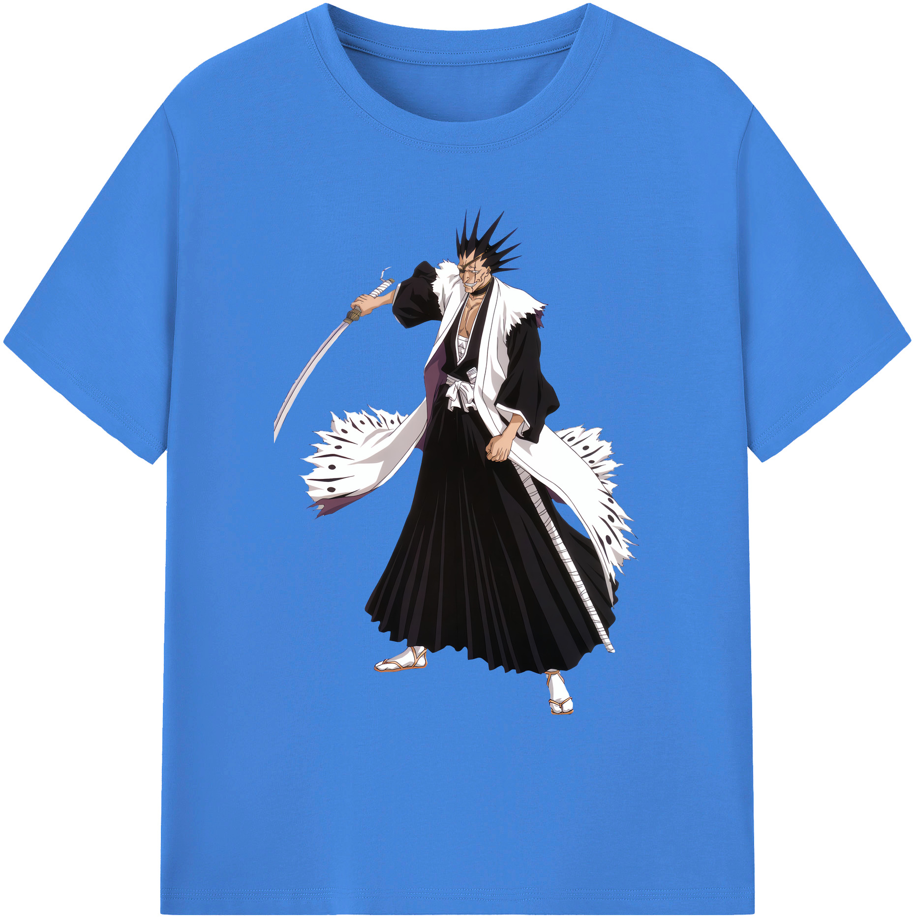 （画像用） ブリーチ ざらき けんぱち BLEACH Zaraki Kenpachi 綿100％ メンズ半袖Tシャツ｜肌触りやわらか＆通気性