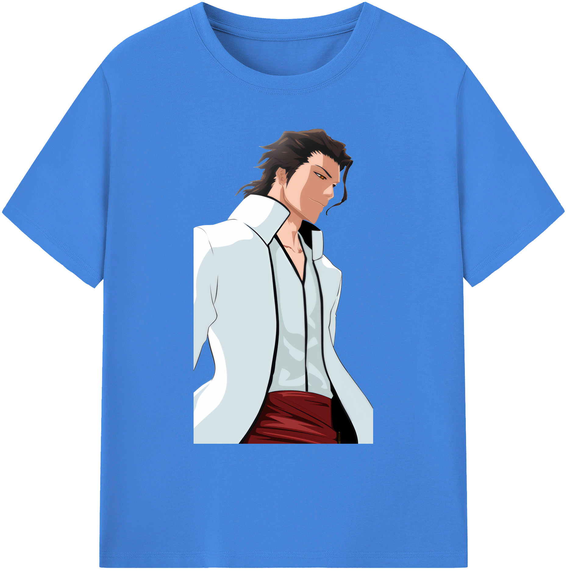 （画像用） ブリーチ 藍染 惣右介（あいぜん そうすけ） BLEACH Aizen Sousuke 綿100％ メンズ半袖Tシャツ｜肌触りやわらか＆通気性