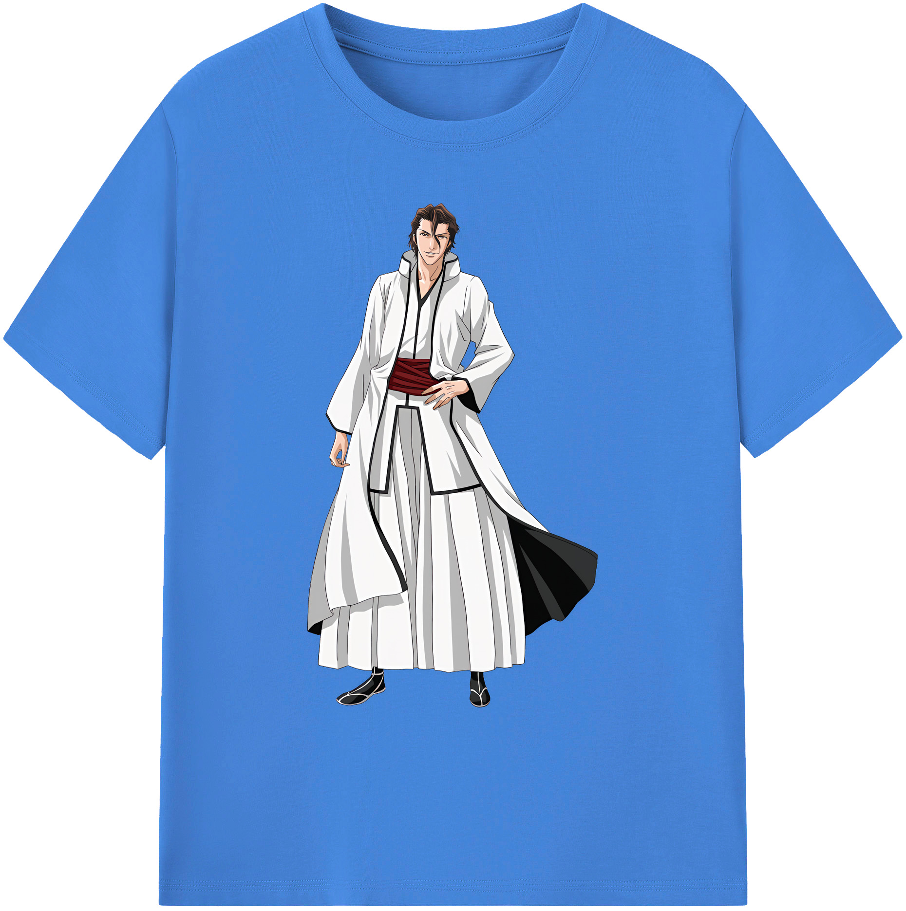 （画像用） ブリーチ 藍染 惣右介（あいぜん そうすけ） BLEACH Aizen Sousuke 綿100％ メンズ半袖Tシャツ｜肌触りやわらか＆通気性