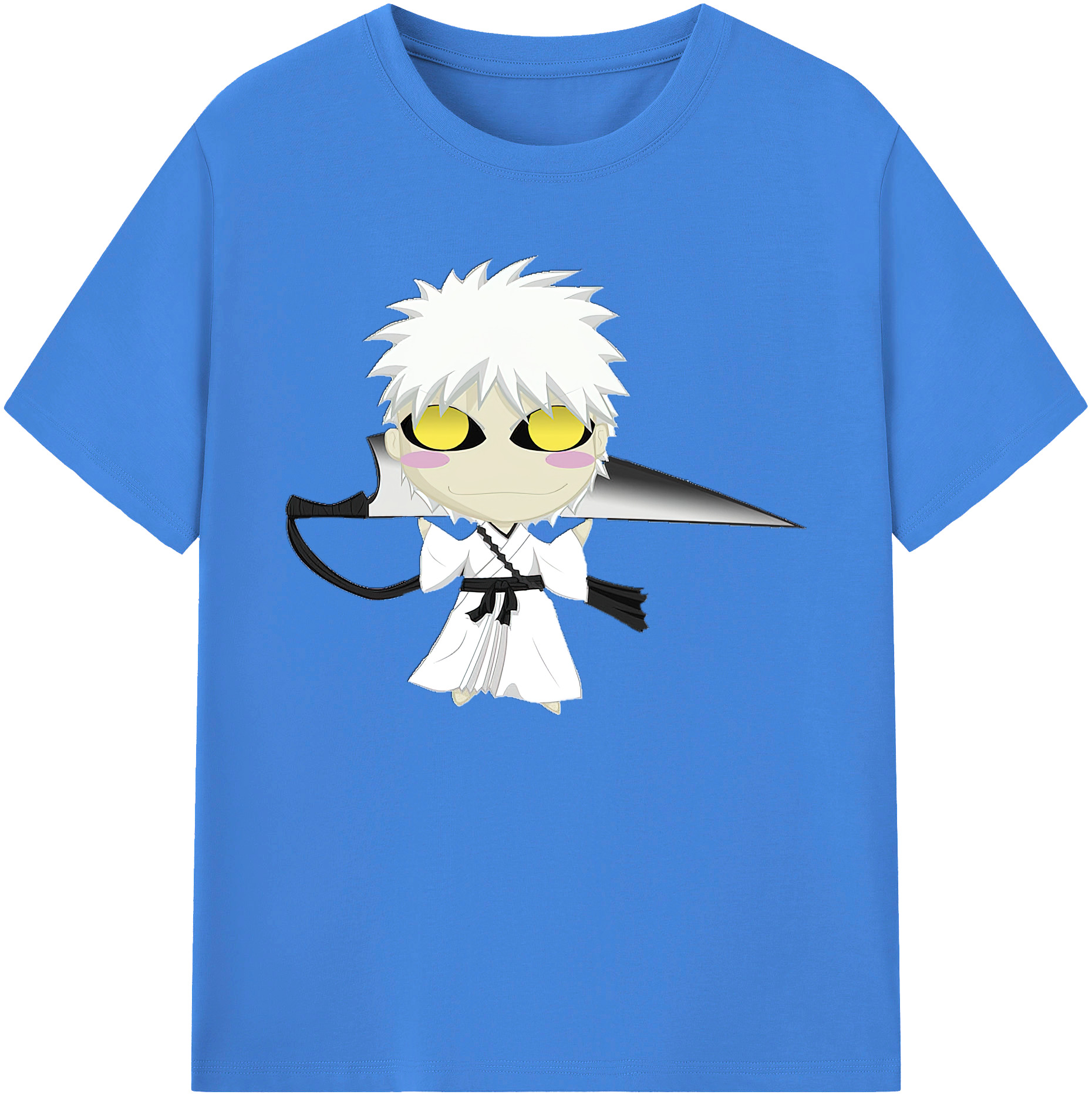 （画像用） ブリーチ 黒崎一護（くろさき いちご）BLEACH Kurosaki Ichigo 綿100％ メンズ半袖Tシャツ｜肌触りやわらか＆通気性