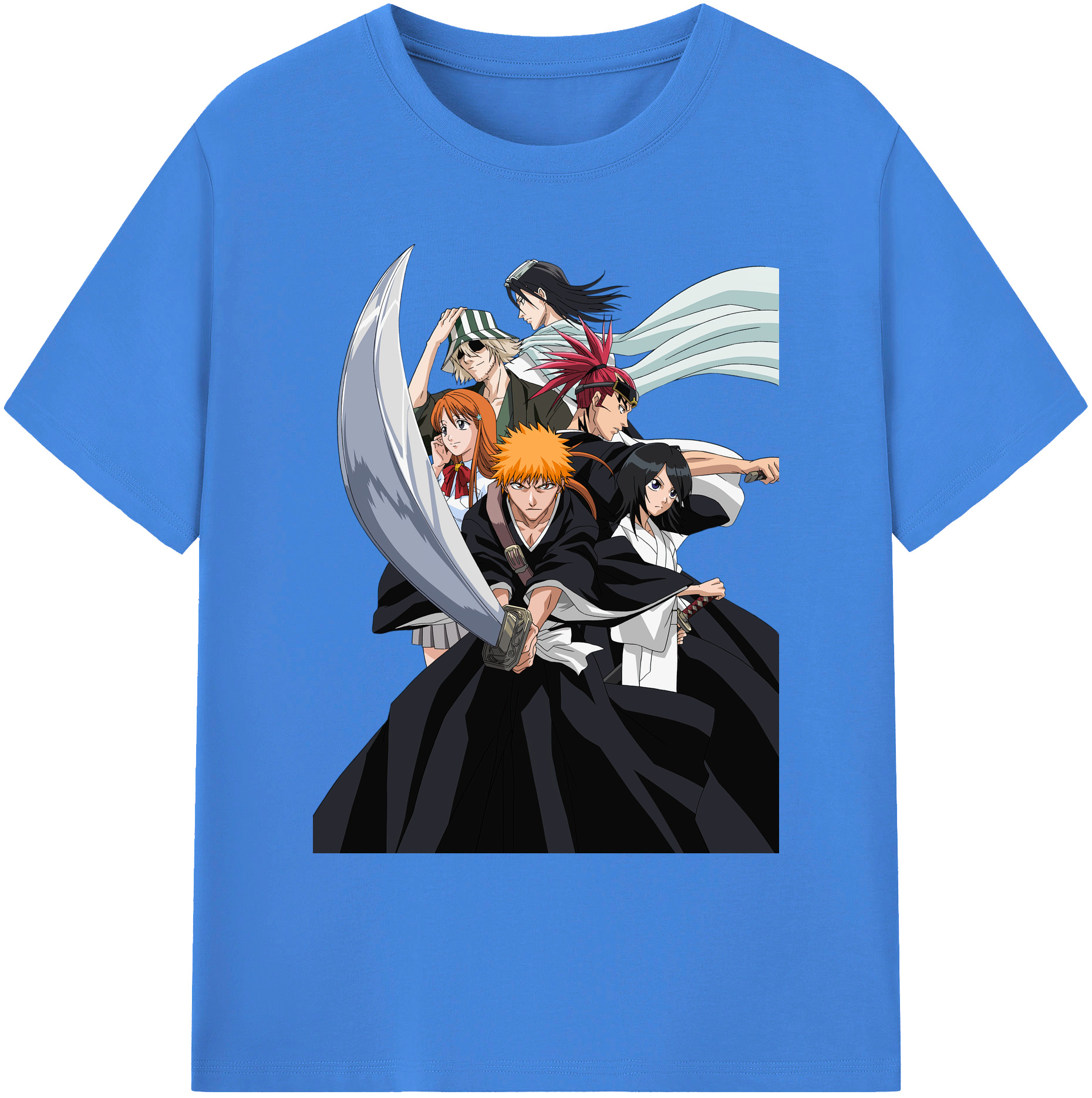 （画像用） ブリーチ 黒崎一護（くろさき いちご）BLEACH Kurosaki Ichigo 綿100％ メンズ半袖Tシャツ｜肌触りやわらか＆通気性