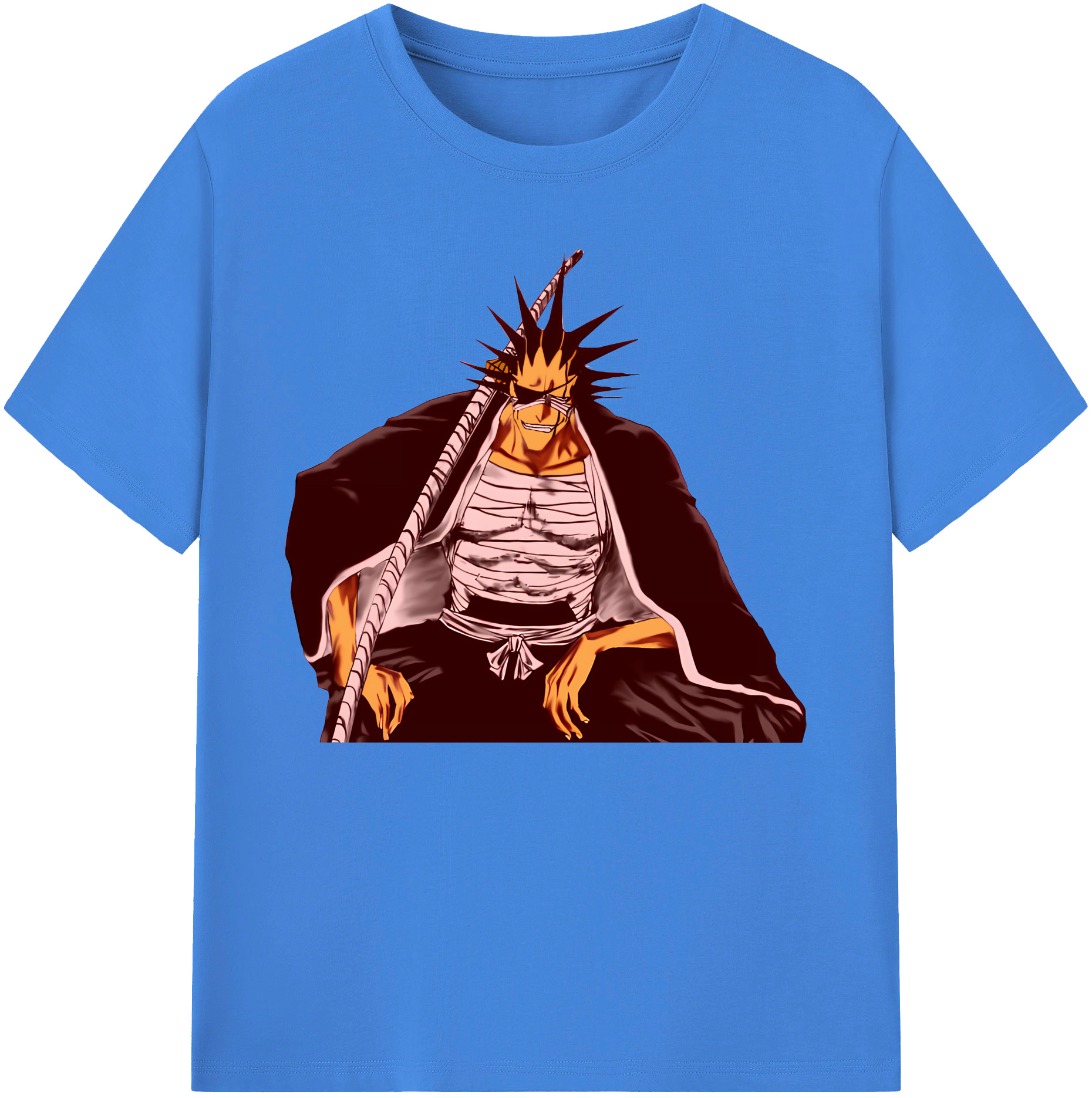 （画像用） ブリーチ ざらき けんぱち BLEACH Zaraki Kenpachi 綿100％ メンズ半袖Tシャツ｜肌触りやわらか＆通気性