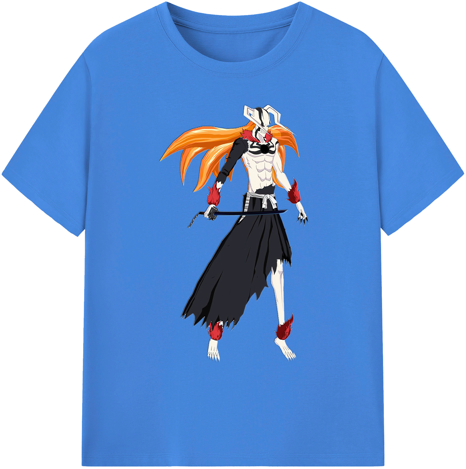 （画像用） ブリーチ 黒崎一護（くろさき いちご）BLEACH Kurosaki Ichigo 綿100％ メンズ半袖Tシャツ｜肌触りやわらか＆通気性
