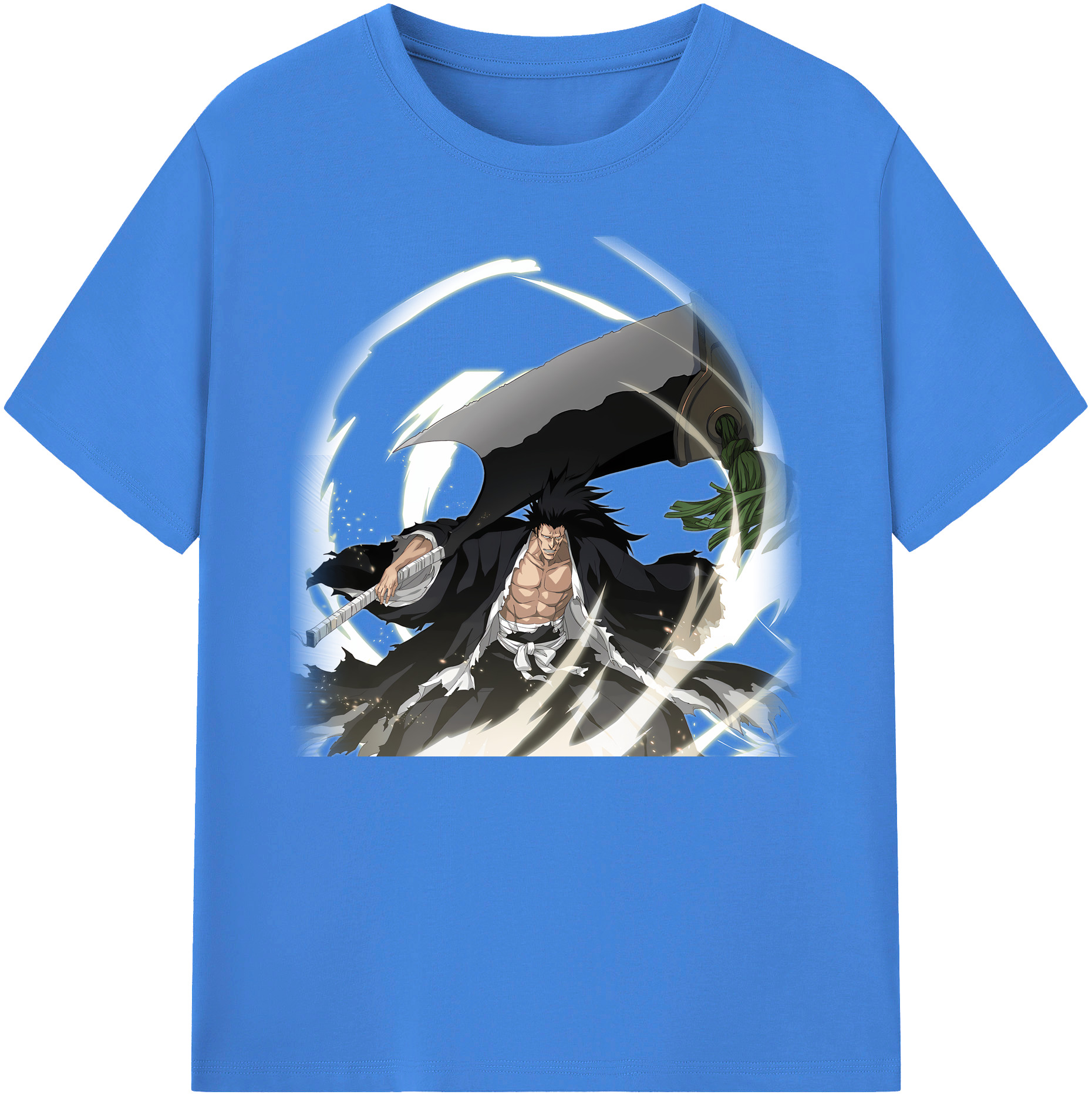 （画像用） ブリーチ ざらき けんぱち BLEACH Zaraki Kenpachi 綿100％ メンズ半袖Tシャツ｜肌触りやわらか＆通気性