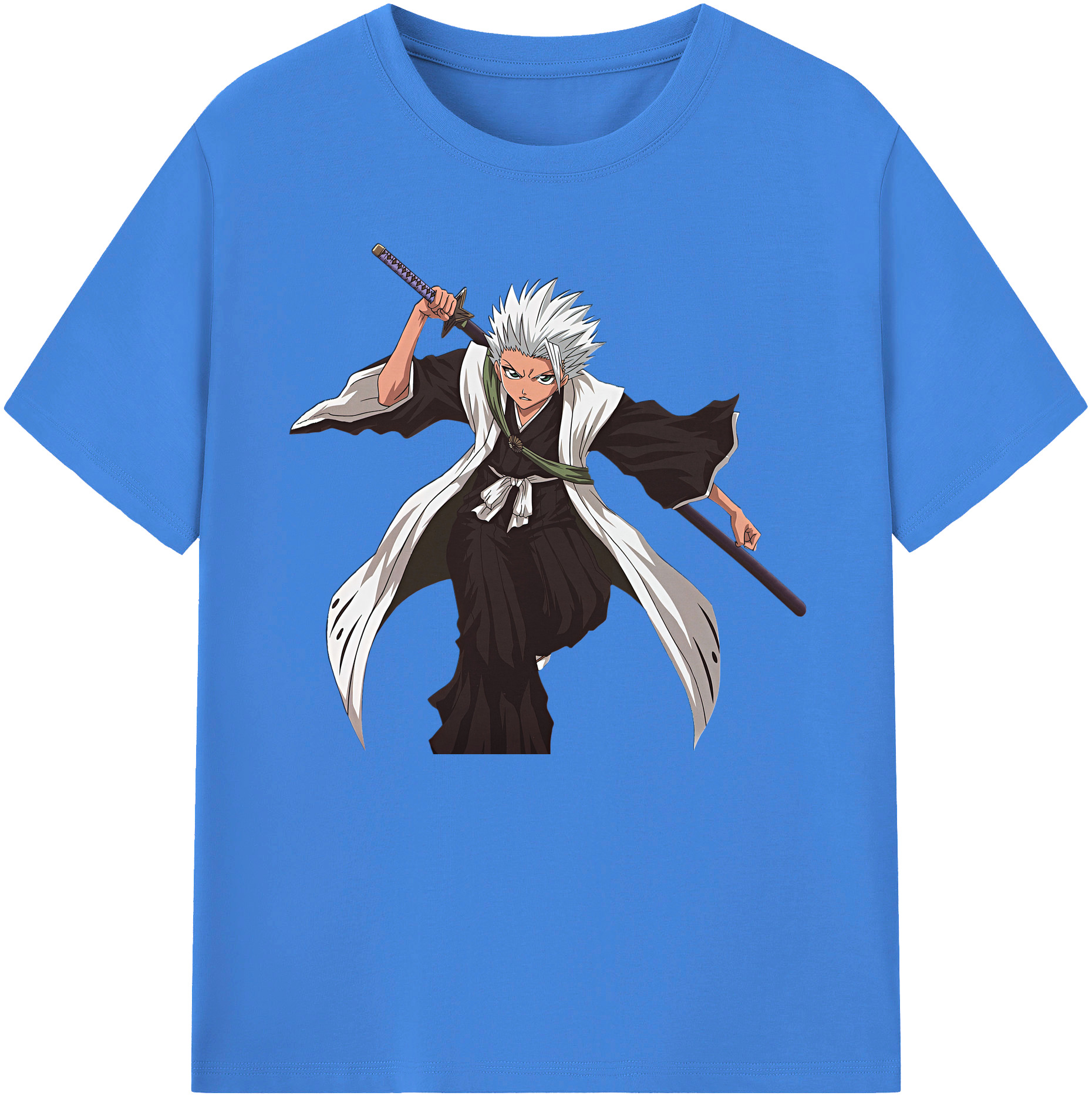 （画像用） ブリーチ 日番谷冬獅郎（ひつがや とうしろう） BLEACH Hitsugaya Toushirou 綿100％ メンズ半袖Tシャツ｜肌触りやわらか＆通気性