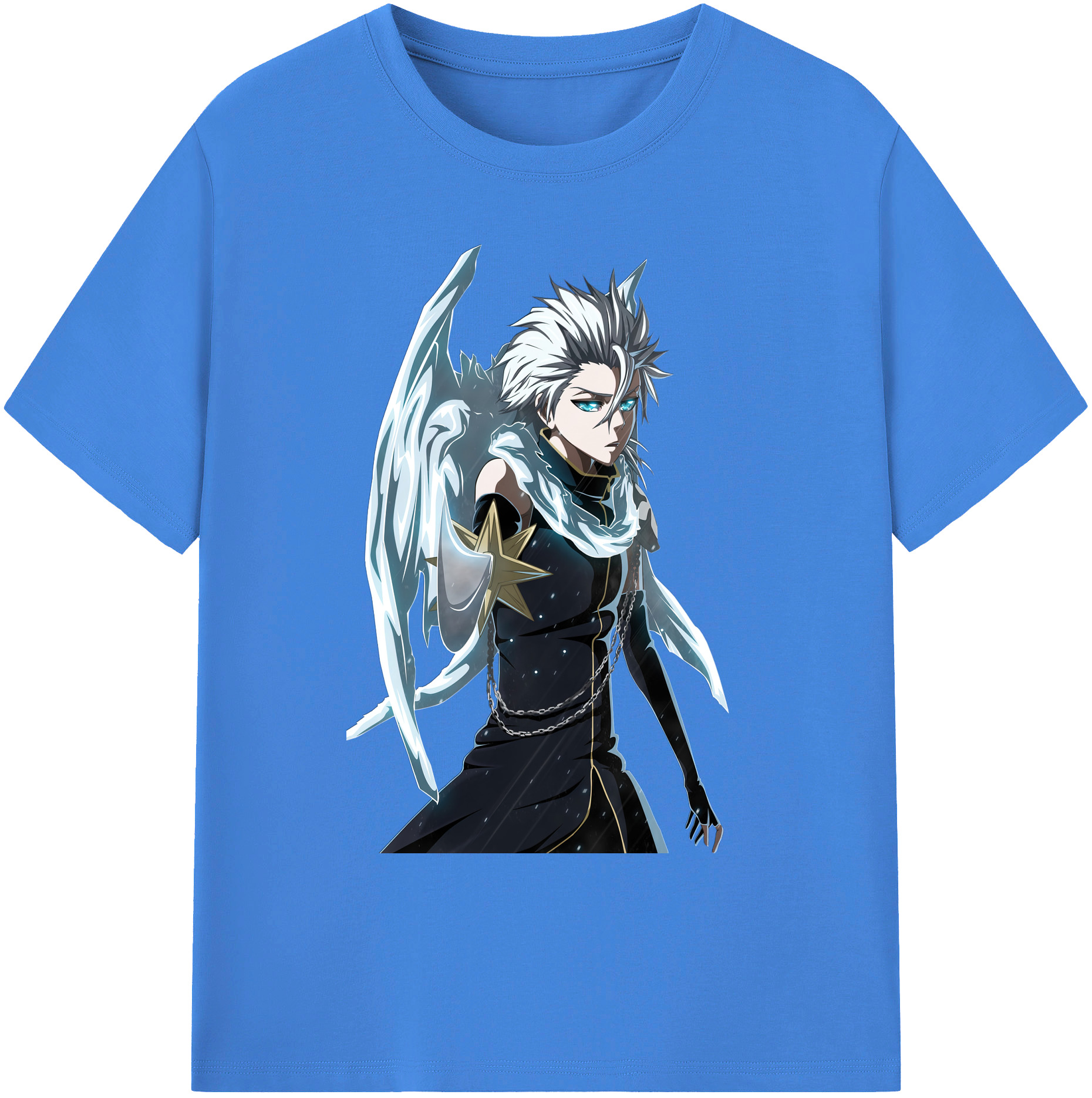 （画像用） ブリーチ 日番谷冬獅郎（ひつがや とうしろう） BLEACH Hitsugaya Toushirou 綿100％ メンズ半袖Tシャツ｜肌触りやわらか＆通気性