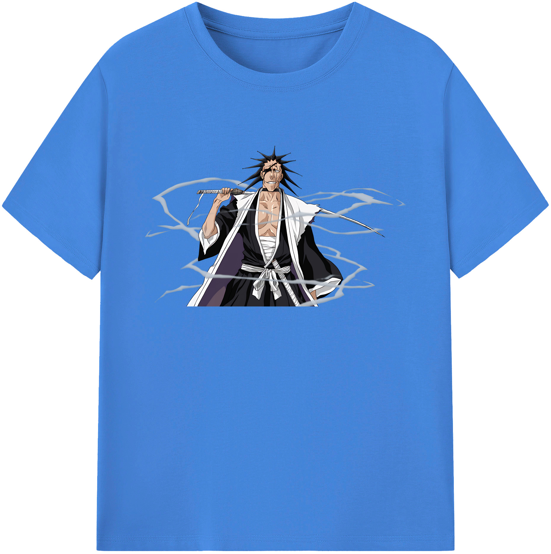 （画像用） ブリーチ ざらき けんぱち BLEACH Zaraki Kenpachi 綿100％ メンズ半袖Tシャツ｜肌触りやわらか＆通気性