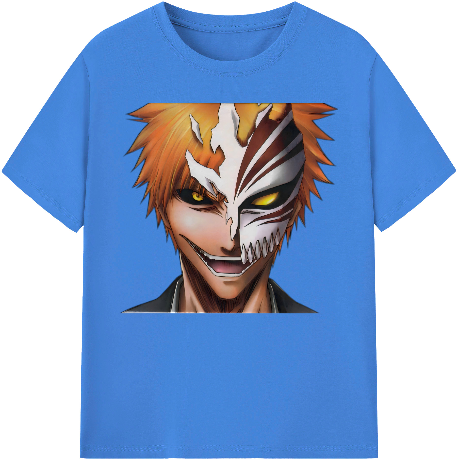 （画像用） ブリーチ 黒崎一護（くろさき いちご）BLEACH Kurosaki Ichigo 綿100％ メンズ半袖Tシャツ｜肌触りやわらか＆通気性